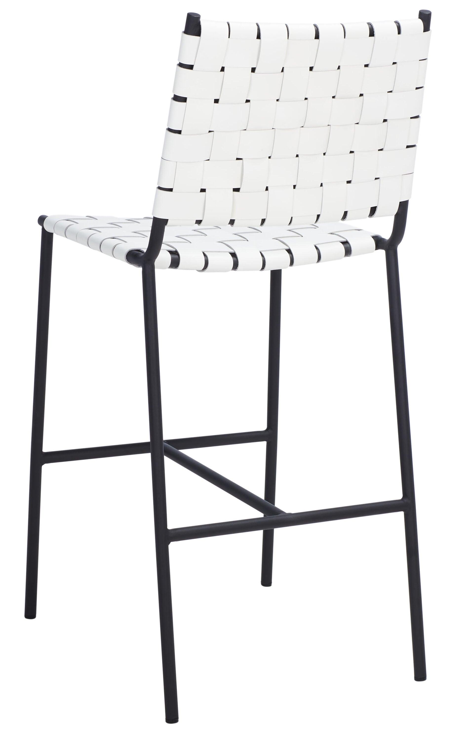 Olenna Woven Counter Stool - BST3011 - White/Black - Safavieh