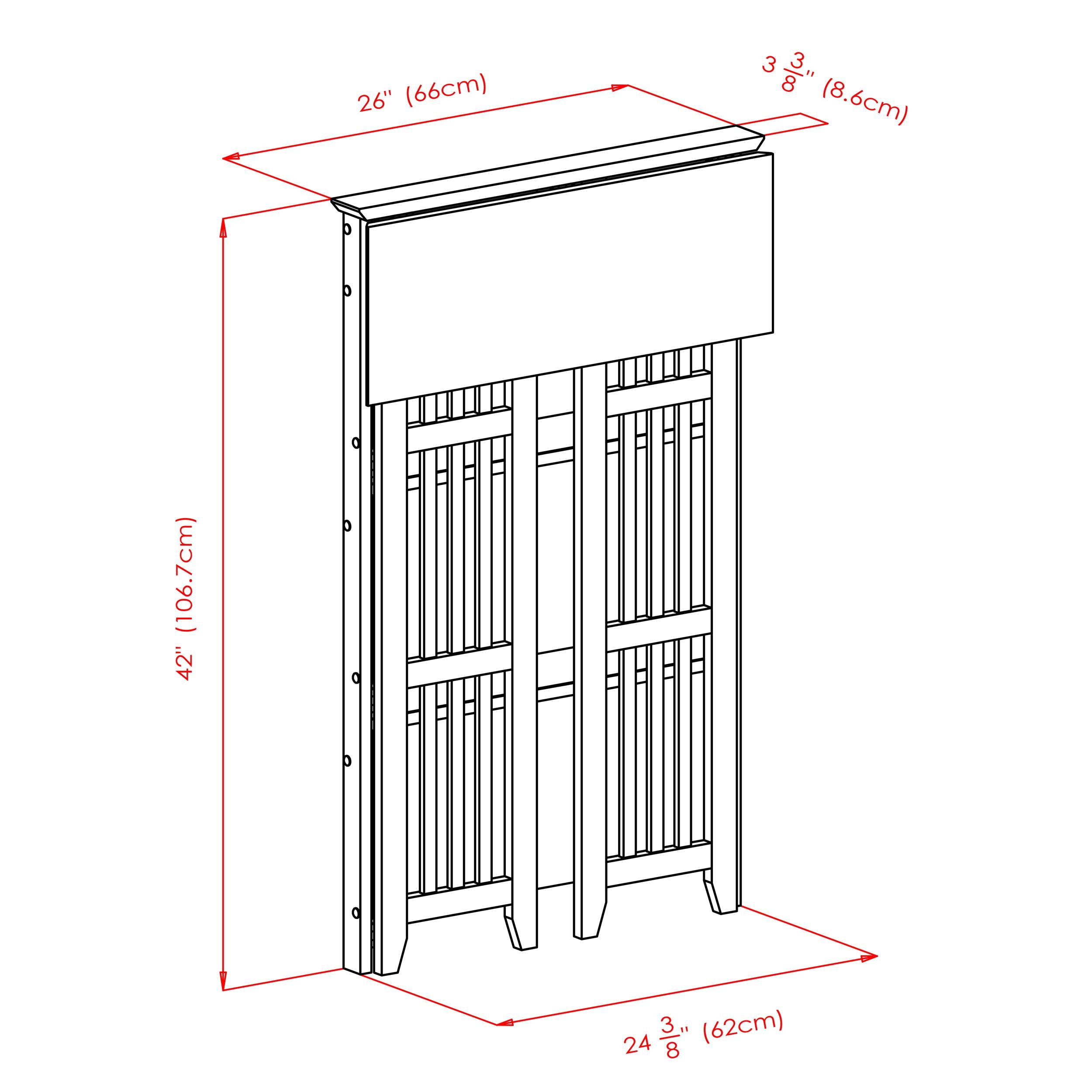 42" 4 Tier Foldable Bookshelf Natural - Winsome: Beech Wood, Slatted-Side, Home Office Storage