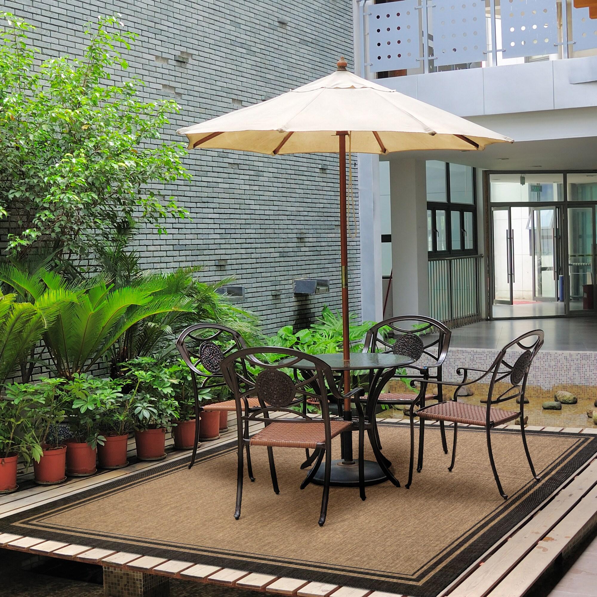 Angeline Soroa Havana Border Indoor/Outdoor Flatweave Area Rug