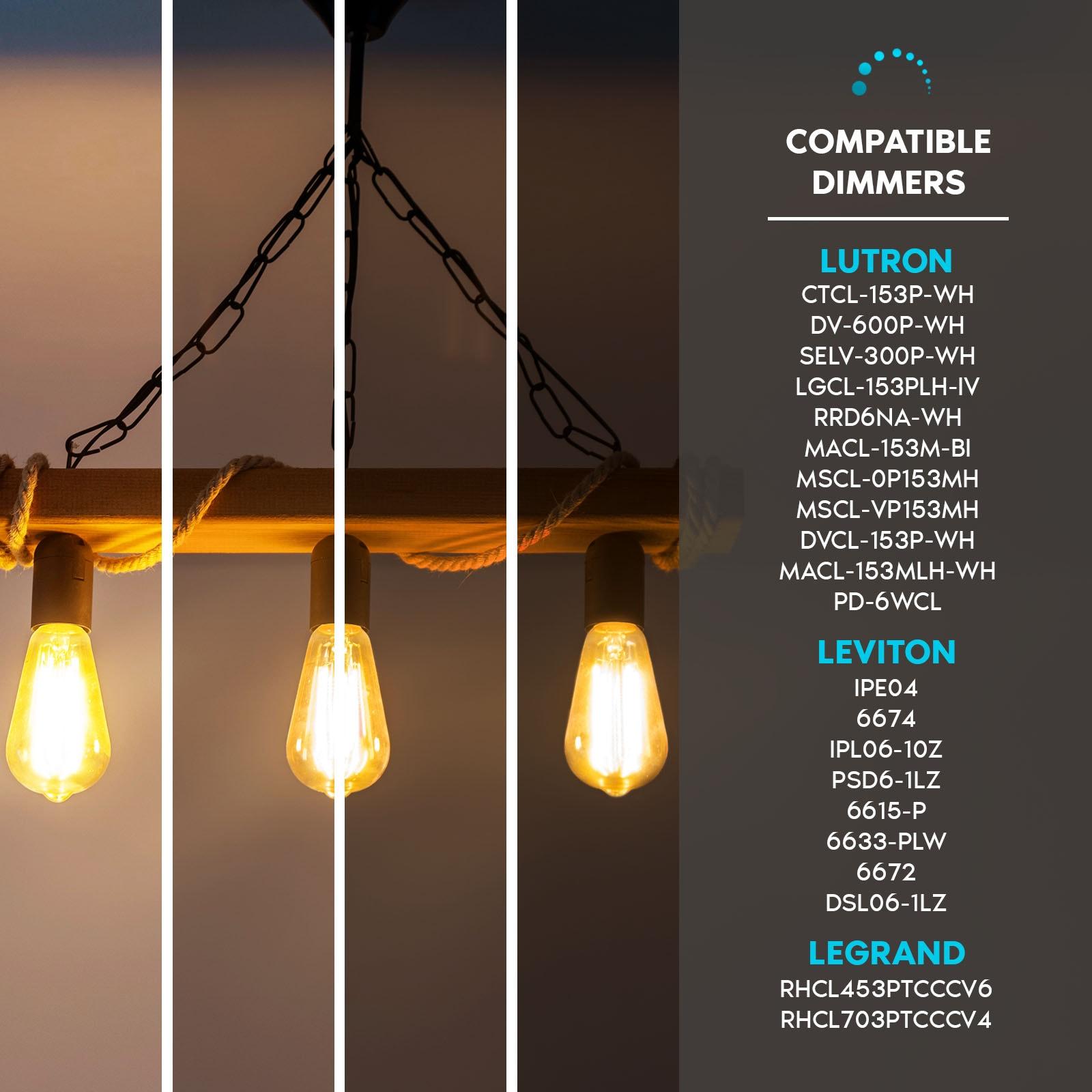 Equivalent ST19 E26/Medium (Standard) Dimmable LED Bulb