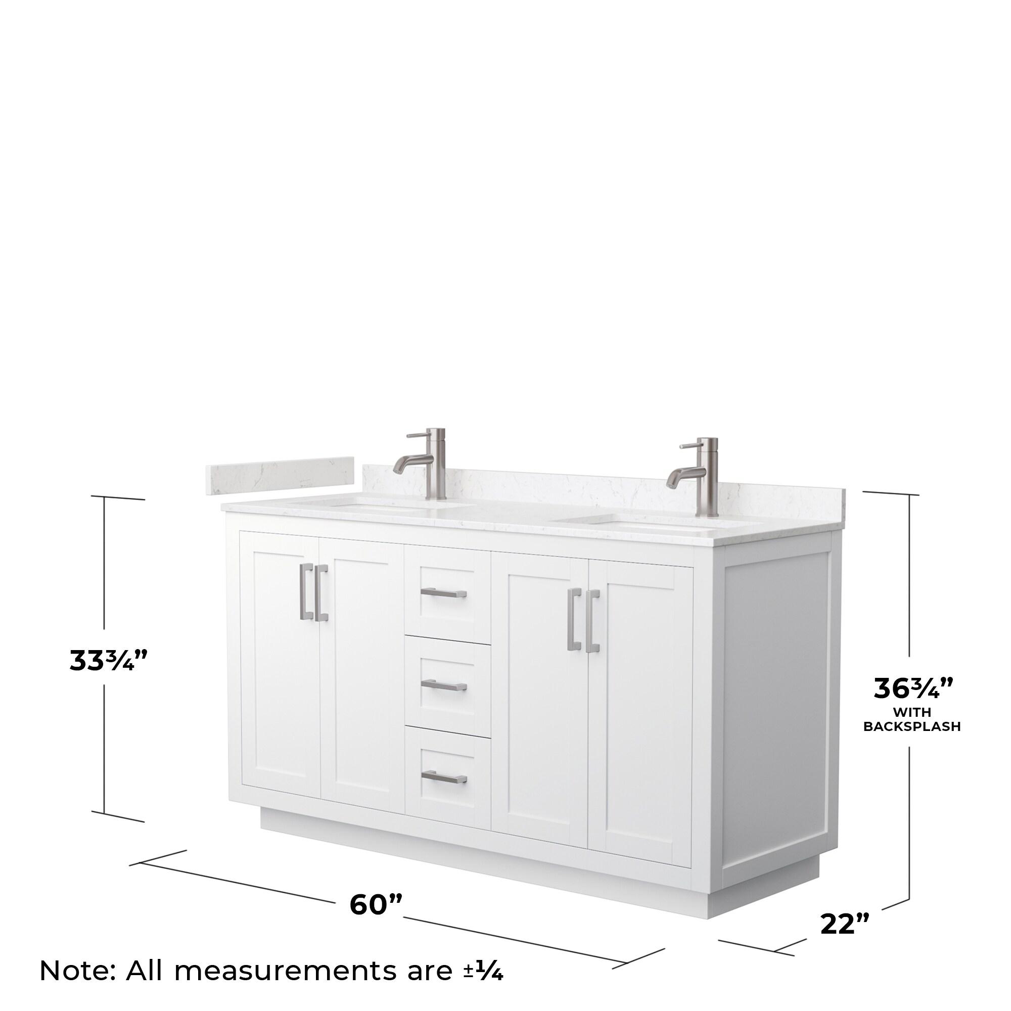 Miranda 60" Freestanding Double Bathroom Vanity with Cultured Marble Top