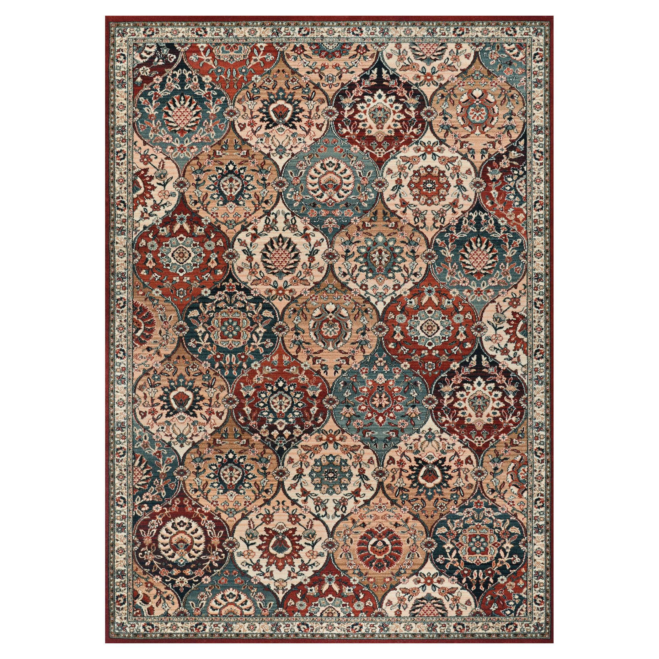 Old World Classics Red and Beige Wool Area Rug, 4'6" x 6'6"