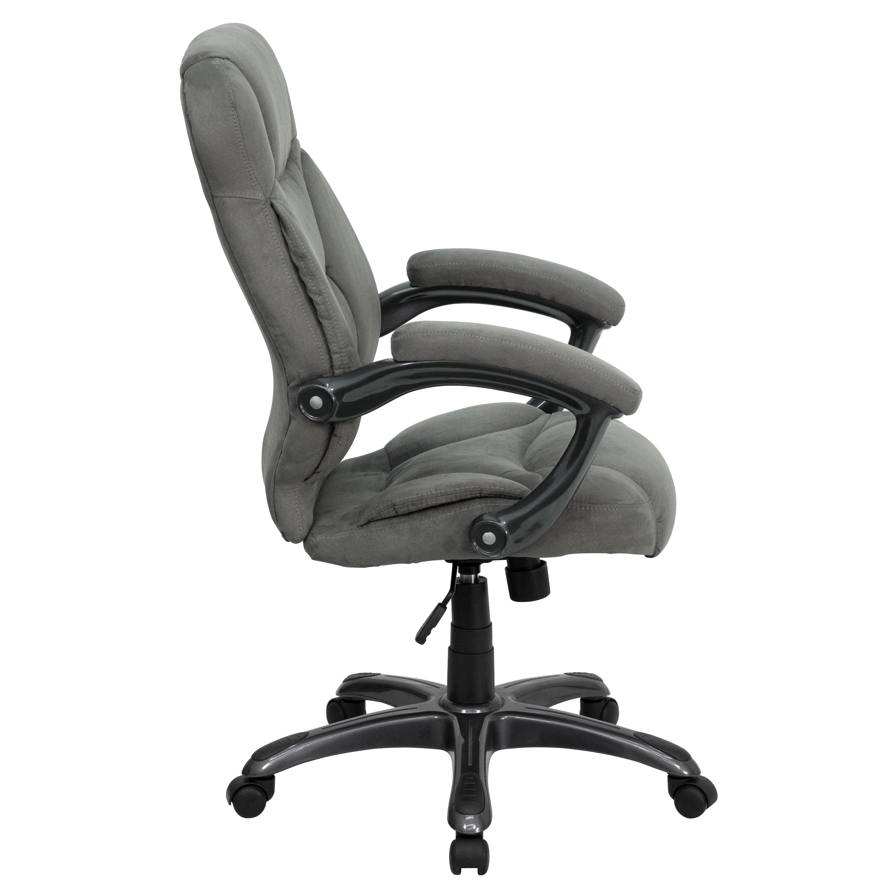 Flash Furniture High Back Gray Microfiber Contemporary Executive Swivel Ergonomic Office Chair with Arms