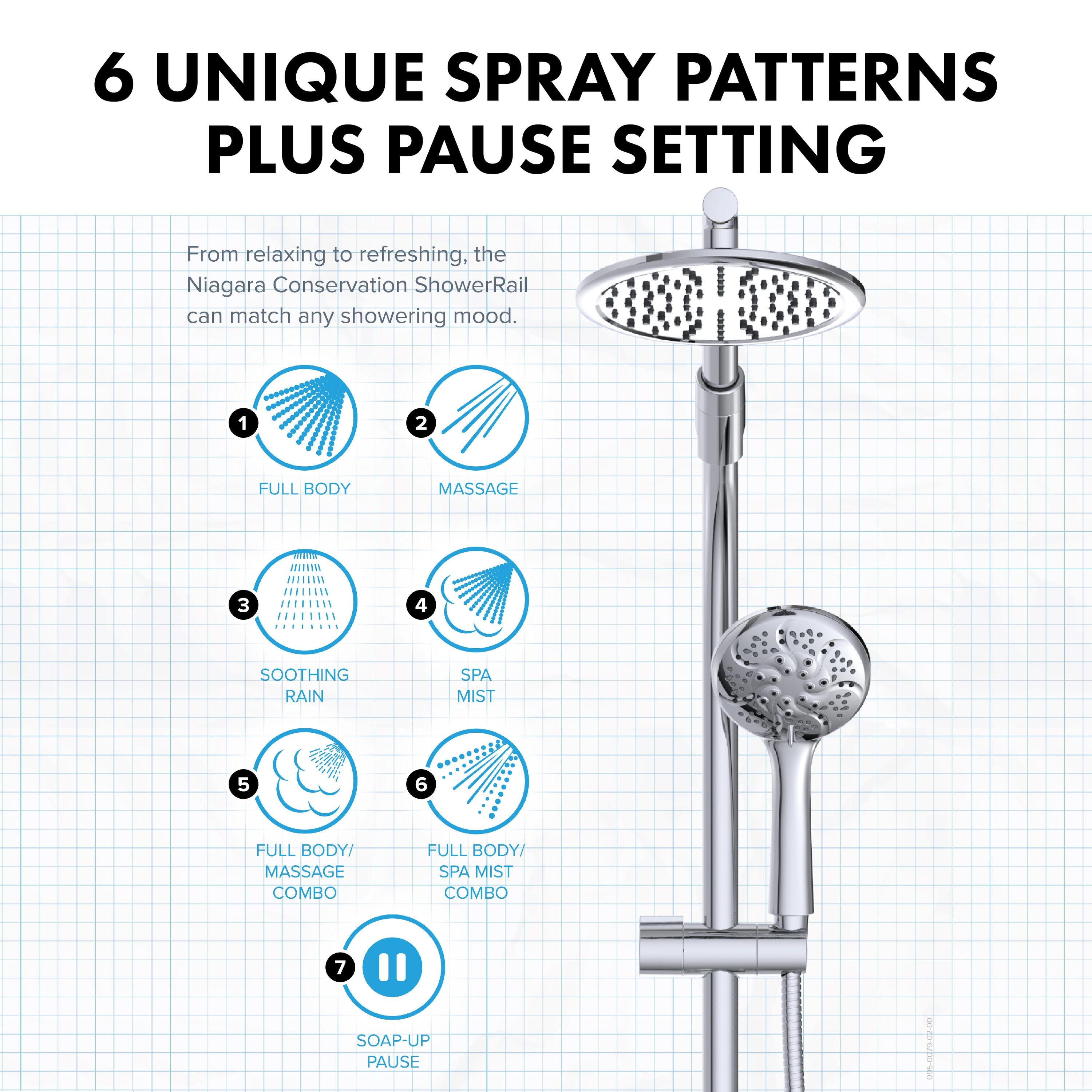 Chrome Dual Shower Head with Handheld Spray and Adjustable Height