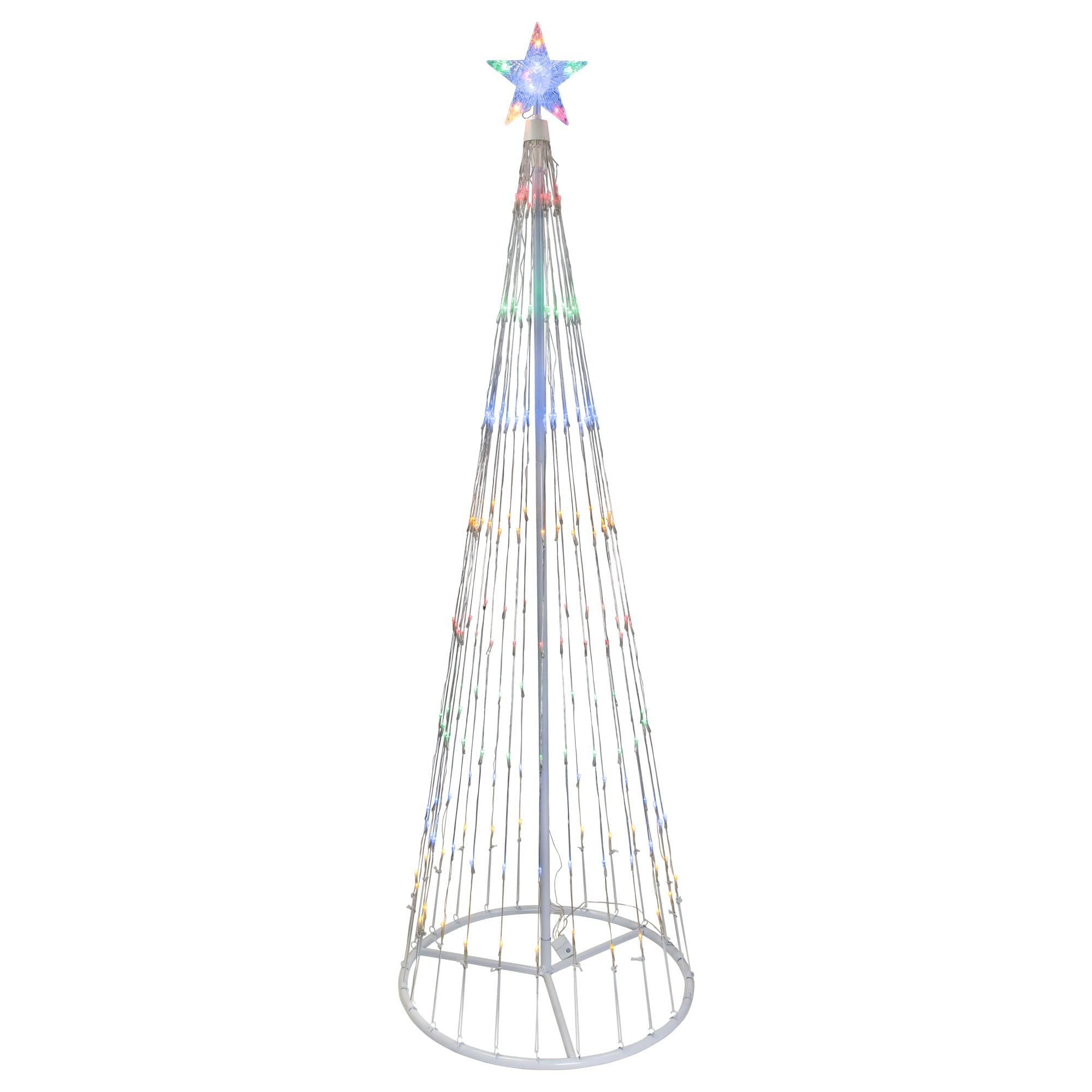 6' Multi-Color LED Lighted Show Cone Christmas Tree Outdoor Decoration