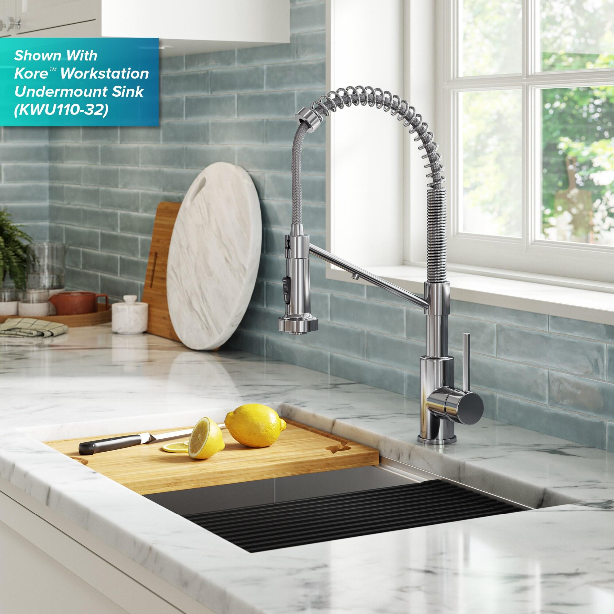 Chrome Pull-Down Single Handle Kitchen Faucet with Spray