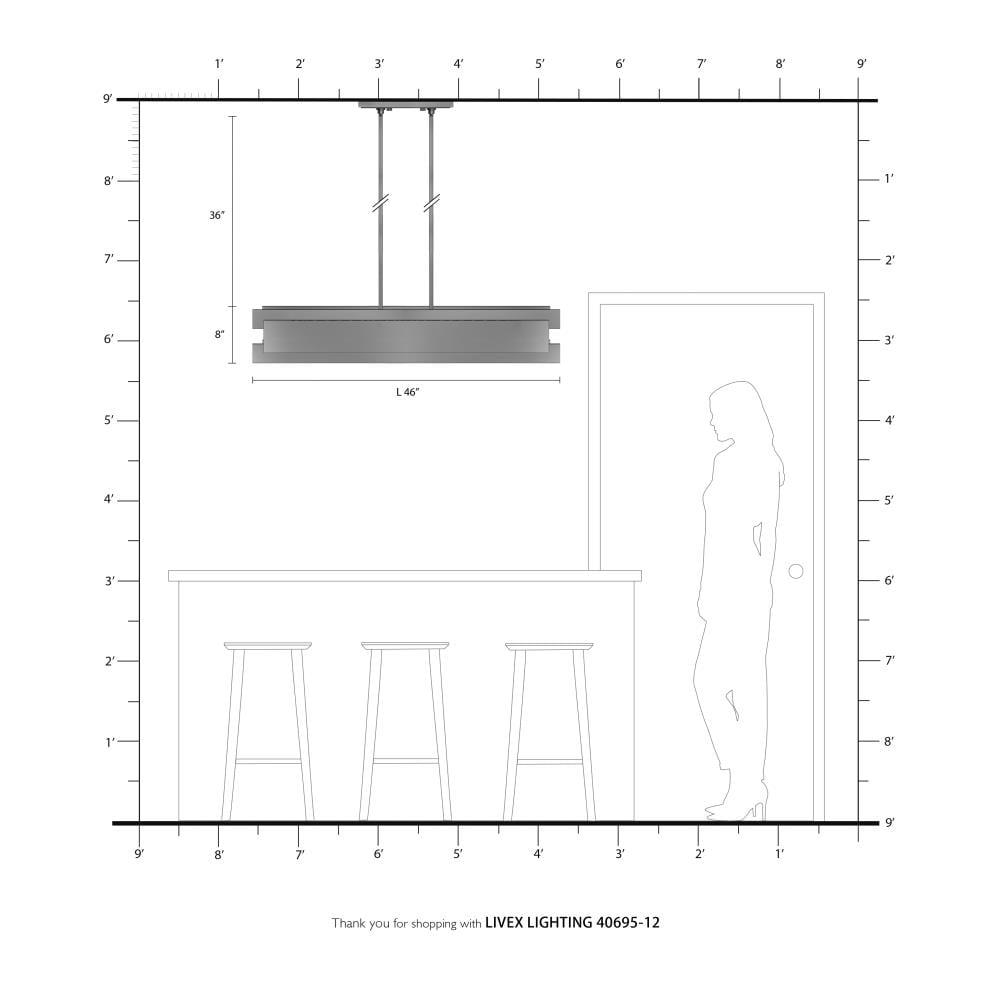 Livex Lighting - Varick - 5 Light Linear Chandelier in Contemporary Style - 7