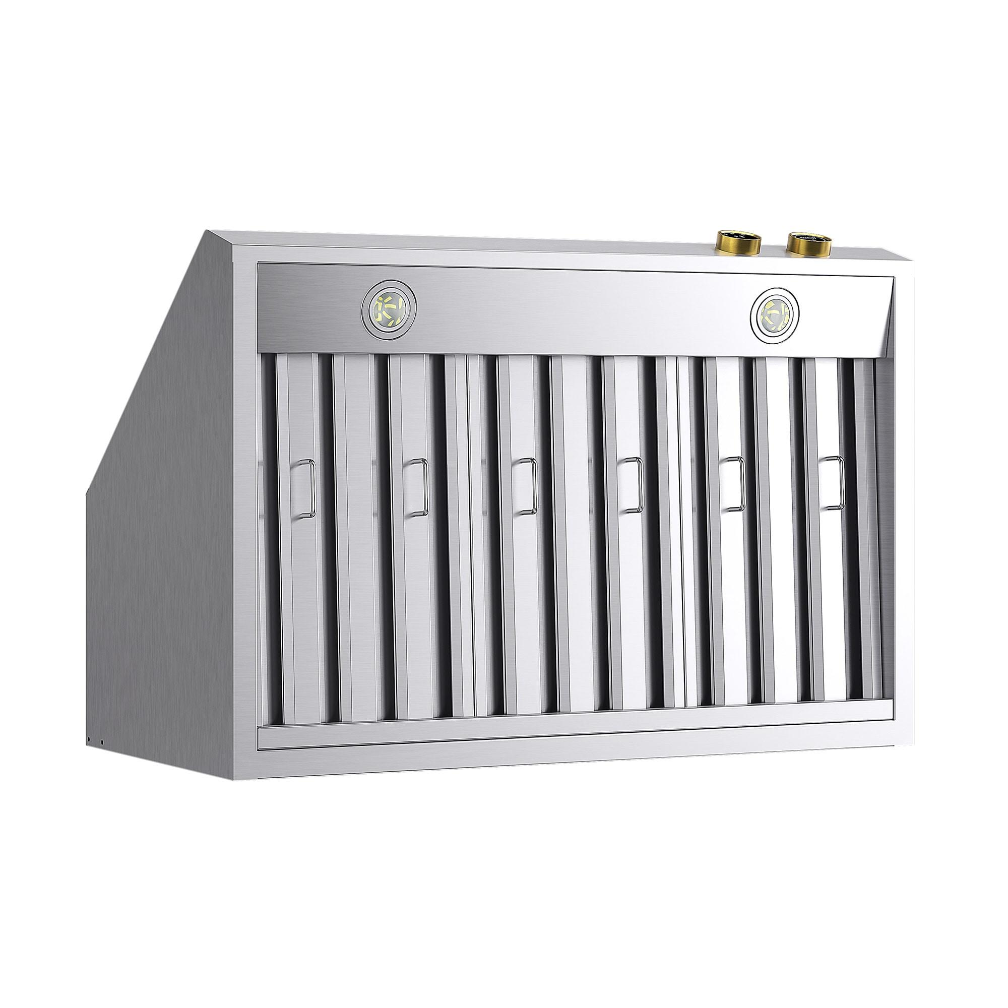 36 in. 900 CFM Ducted Under Cabinet Range Hood in Stainless Steel with Gold Accents and Digital Controls