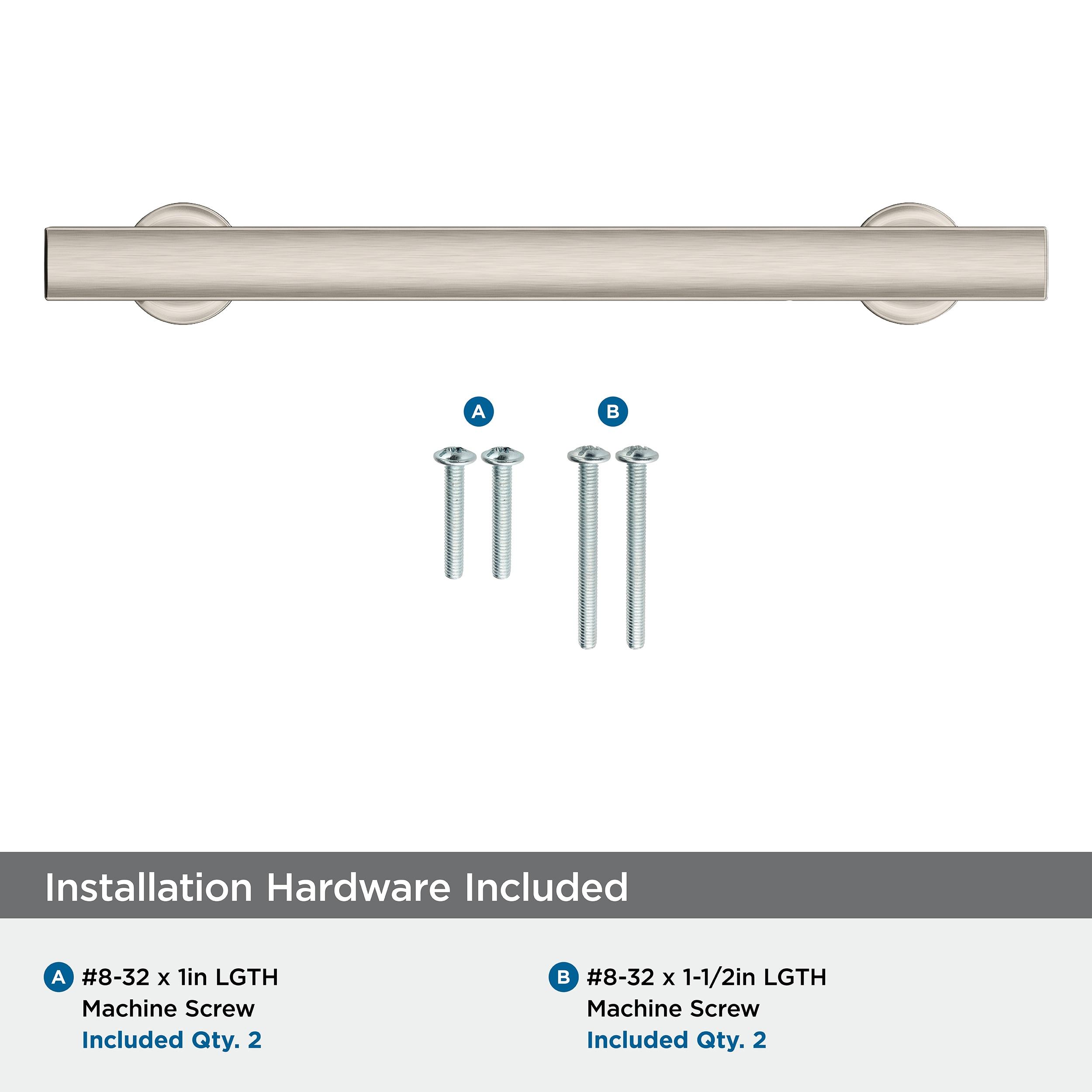 Amerock Everett 5-1/16 inch (128mm) Center-to-Center Satin Nickel Cabinet Pull