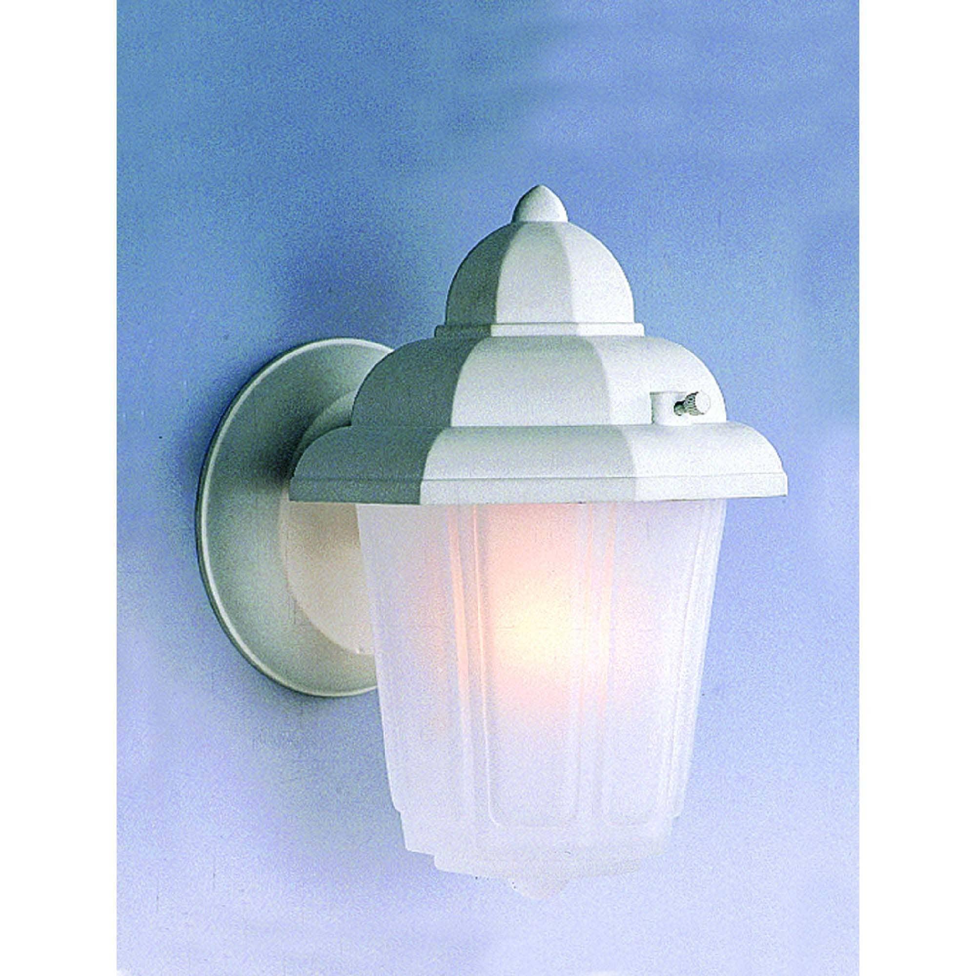 Frosted Glass & Cast Aluminum 8.75" White Outdoor Sconce