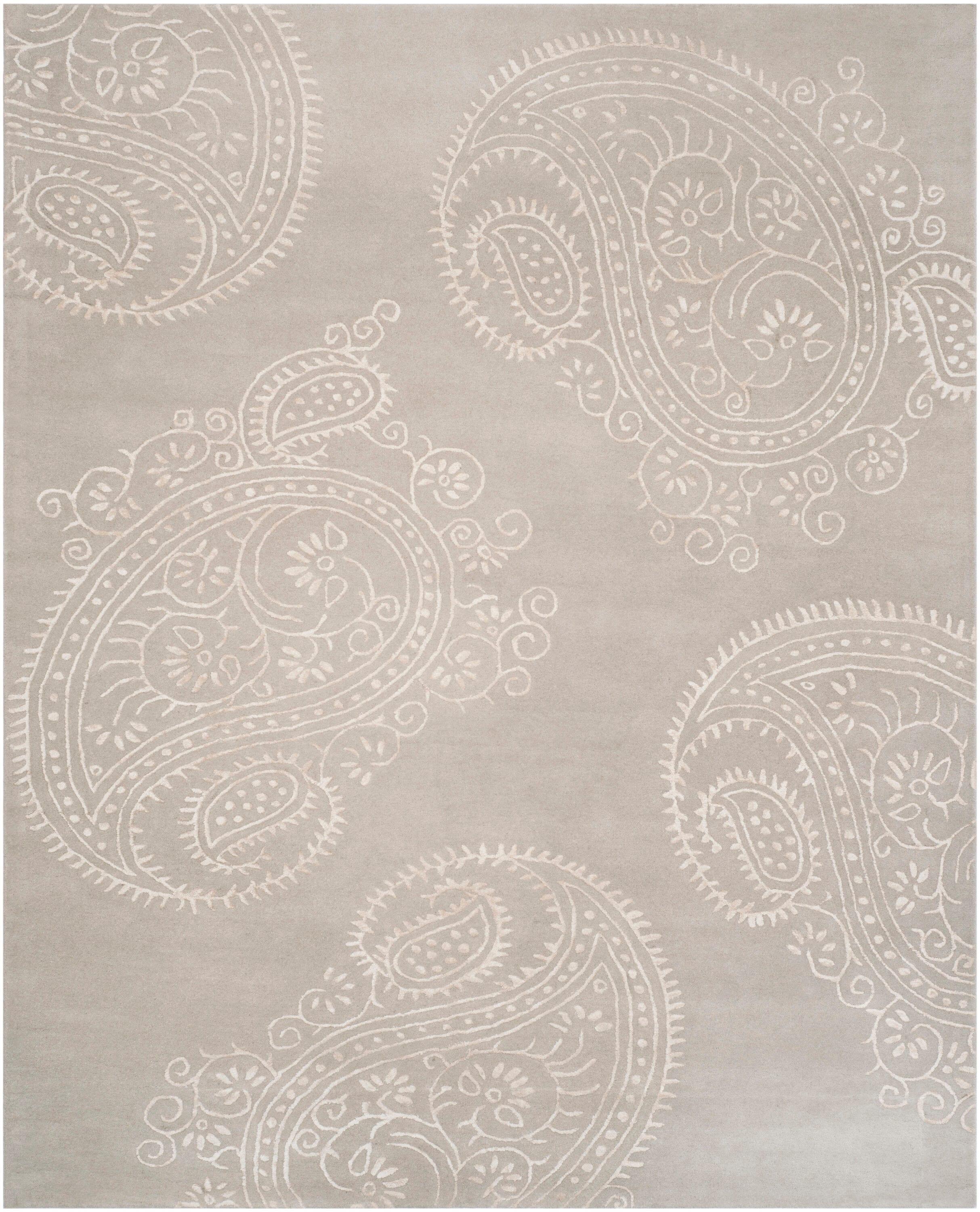 Bella BEL153 Hand Tufted Area Rug - Silver/Beige - 8'x10' - Safavieh.
