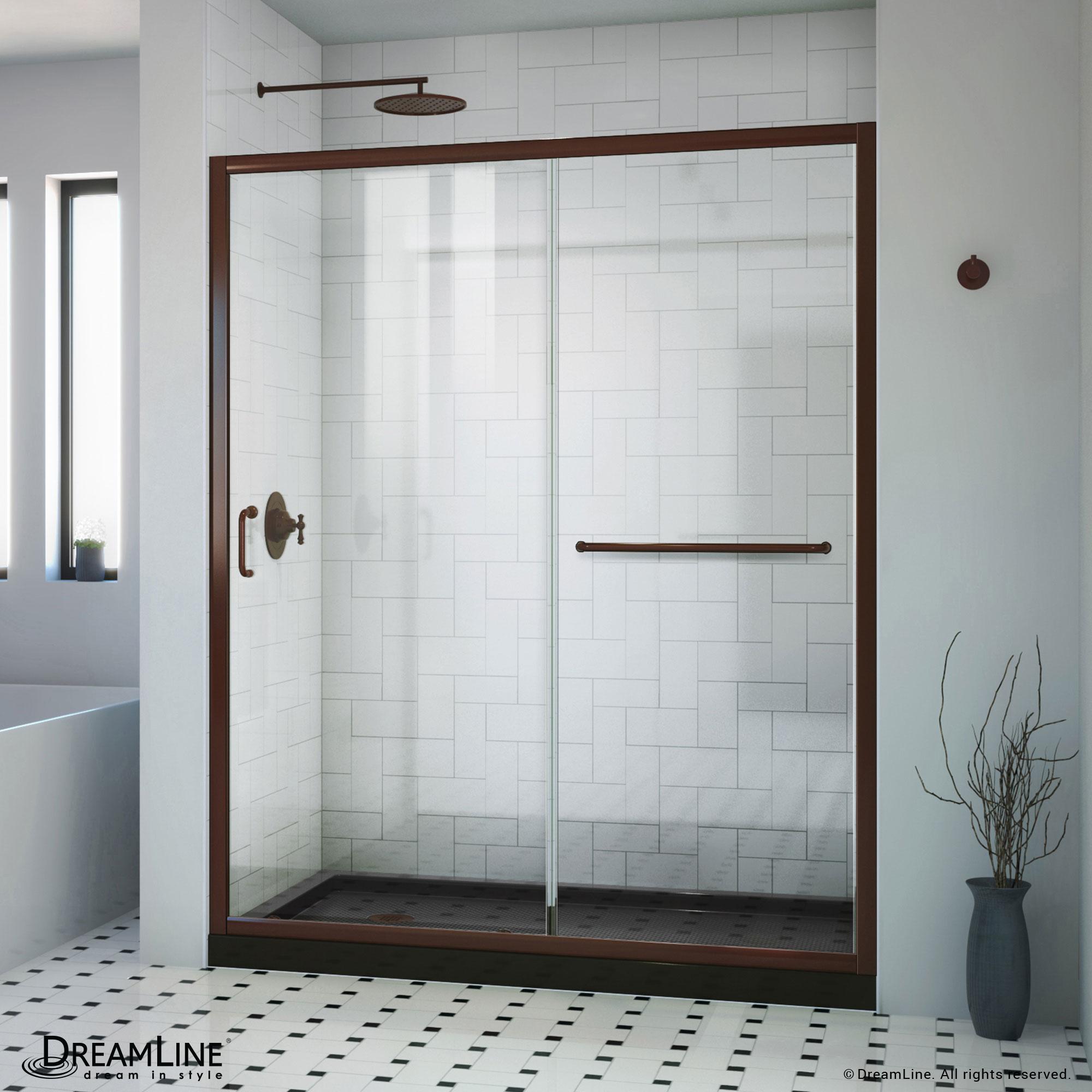 DreamLine DL-6970CLL88-06 Infinity-Z 60" W x 30" D x 74.75" H Semi Frameless Rectangle Tub Enclosure with Towel Bar and Base Included