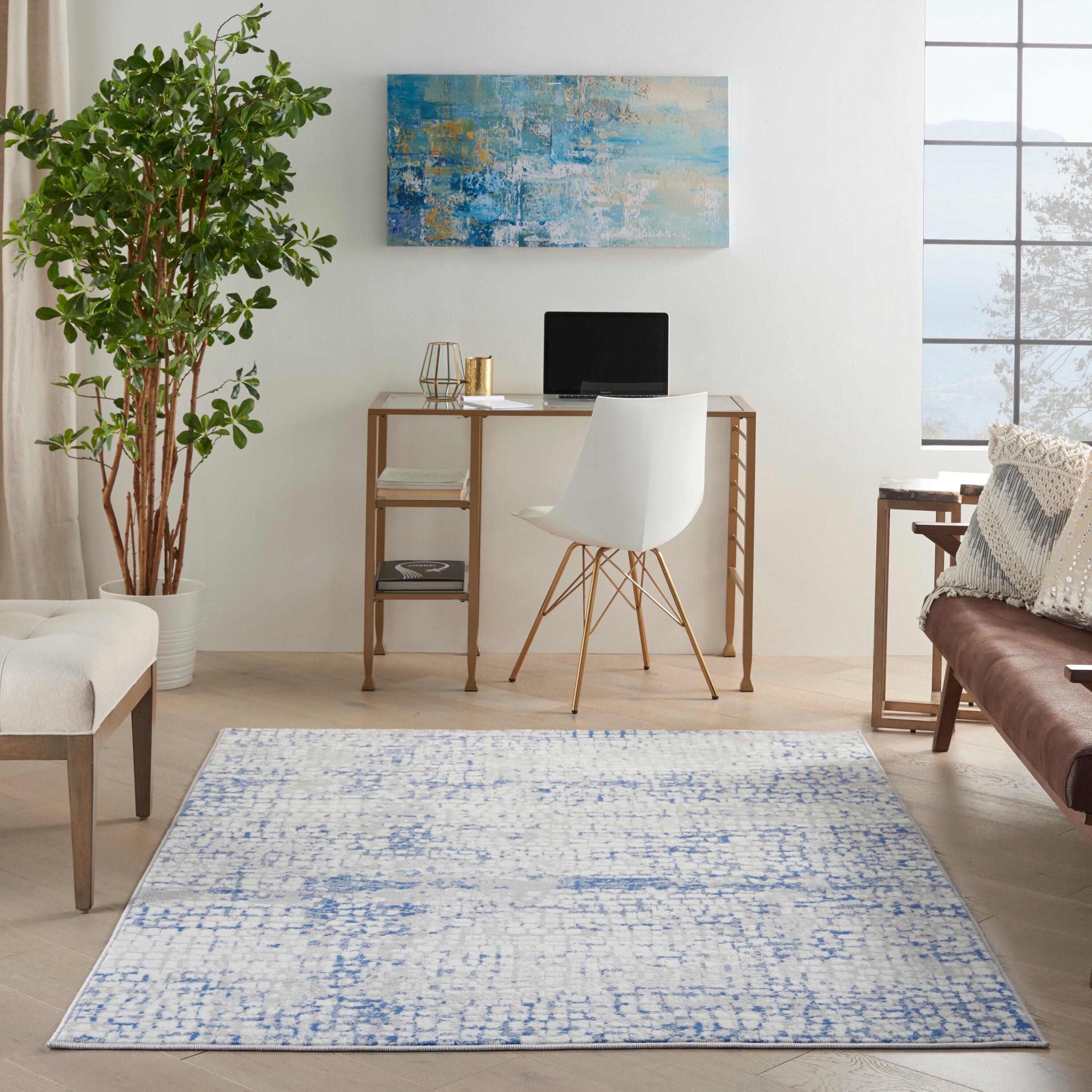 Nourison Whimsicle WHS07 Indoor only Area Rug - Grey Blue 4' x 6'