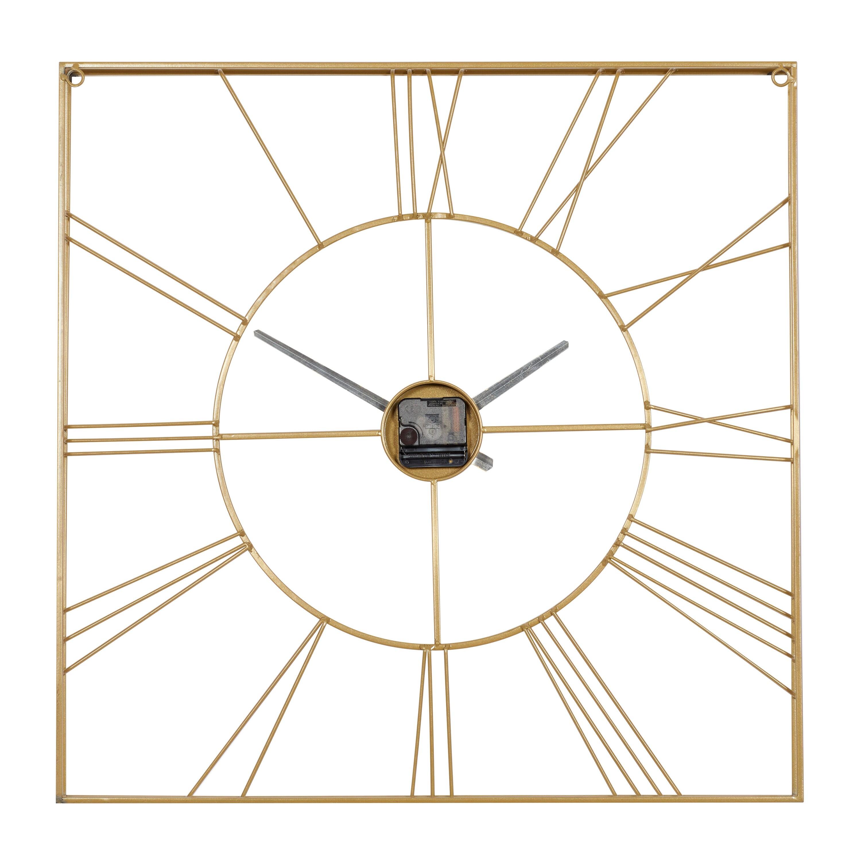 Pom CosmoLiving by Cosmopolitan Metal Open Frame Square Wall Clock