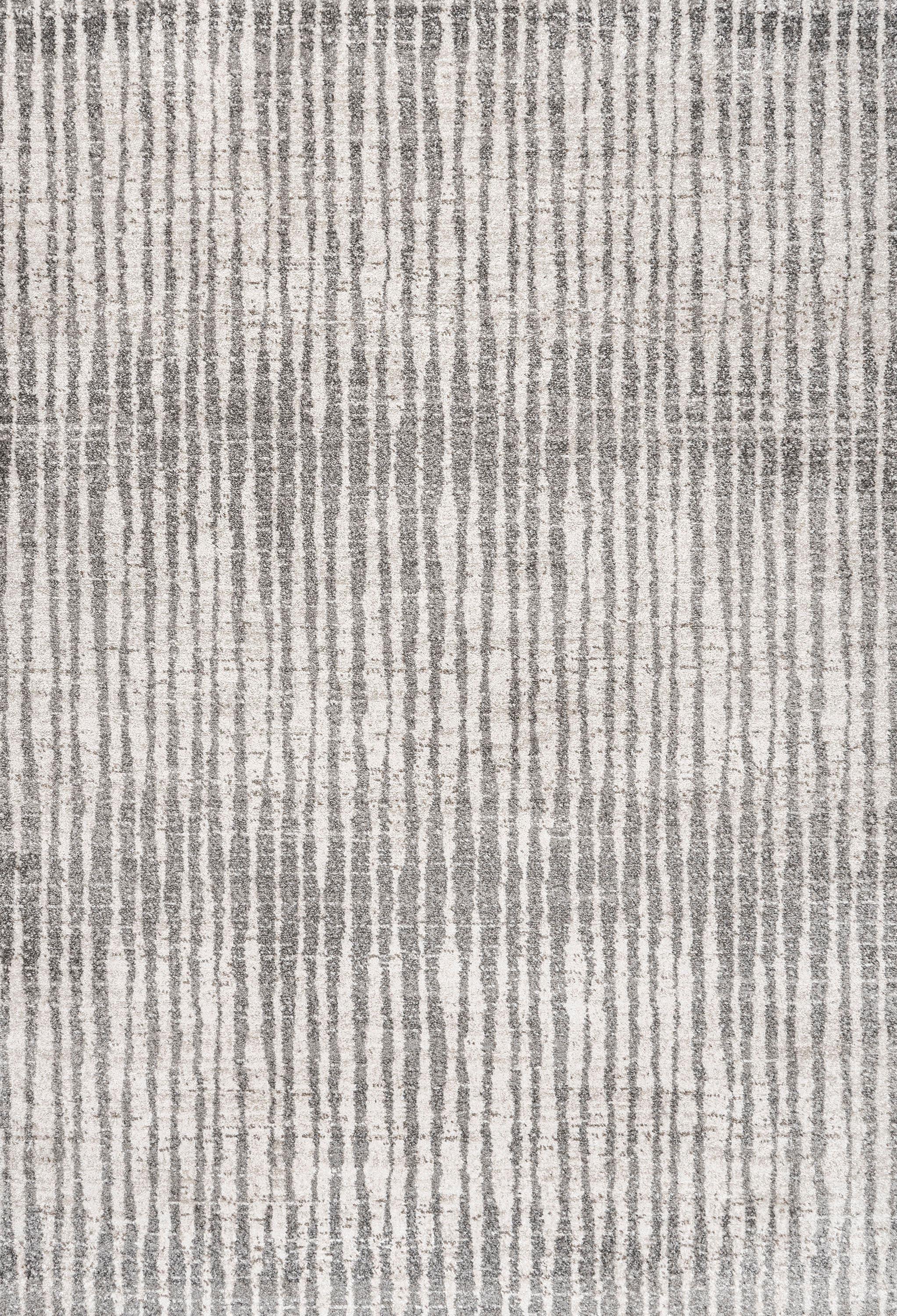 3'x5' Skoura Modern Bold Stripe Area Rug, Beige/Dark Gray - JONATHAN Y