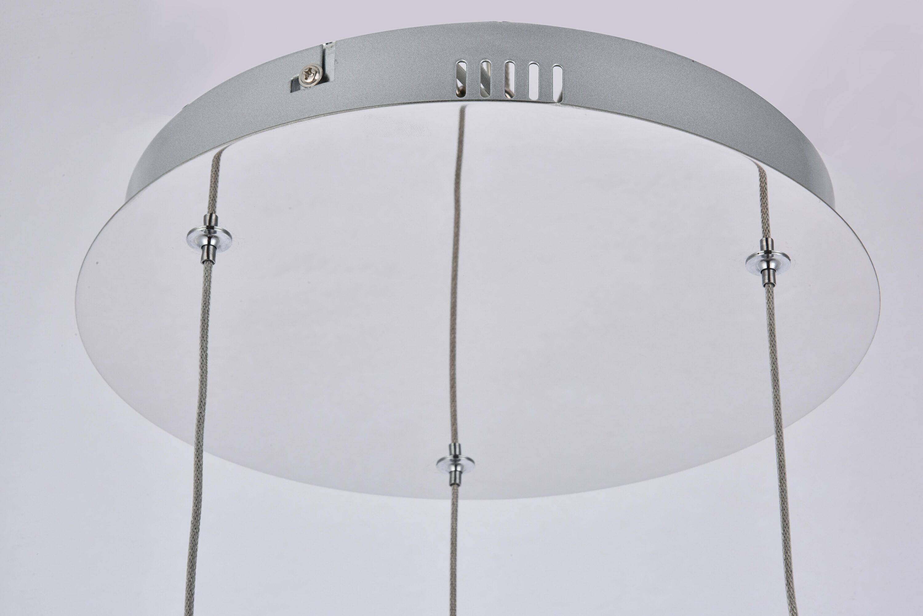 Elegant Lighting Amherst Collection LED 3-light chandelier 12in x 9in chrome finish