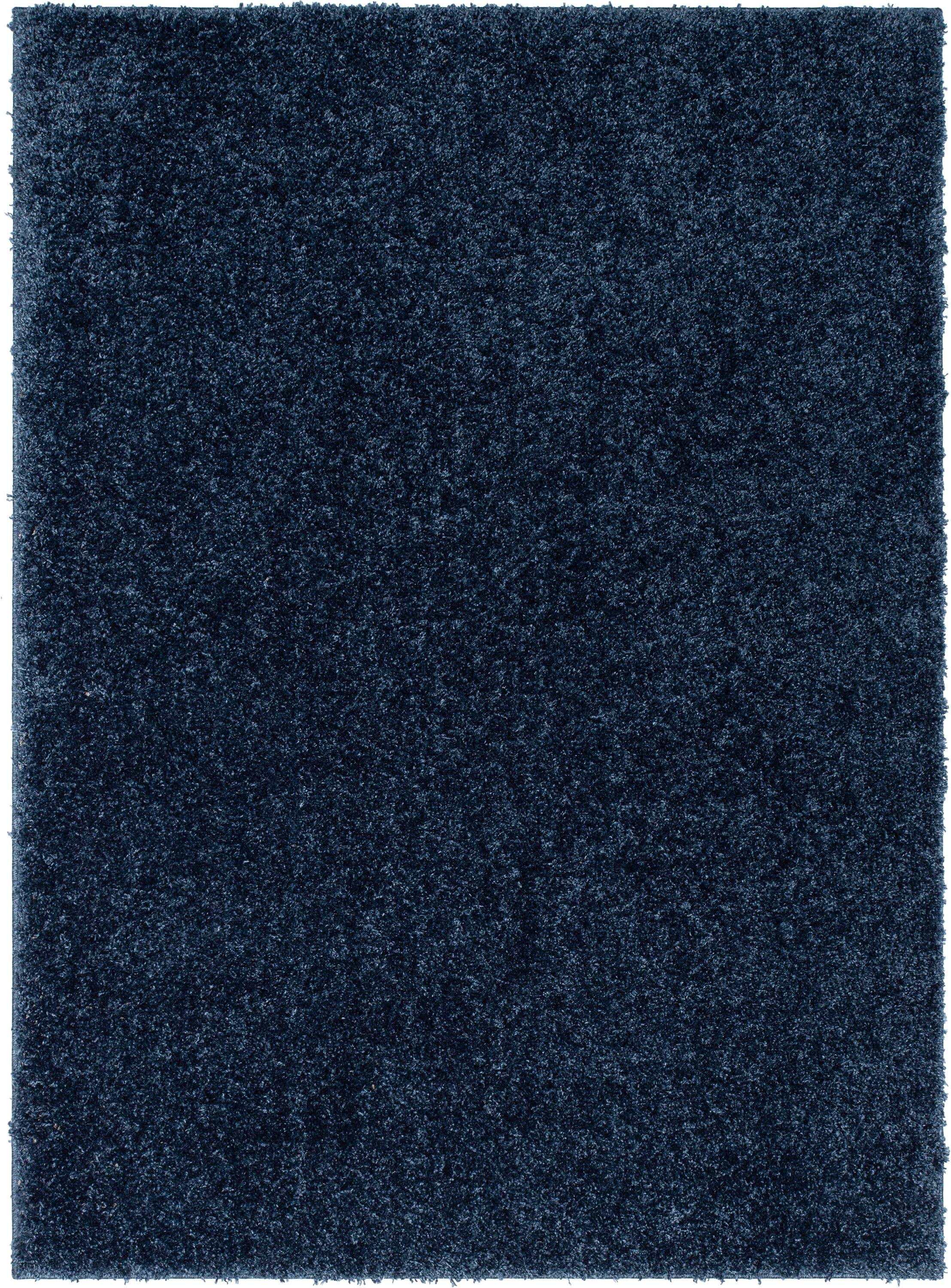 Well Woven Emerson Modern Solid Dark Blue Textured Shag Rug