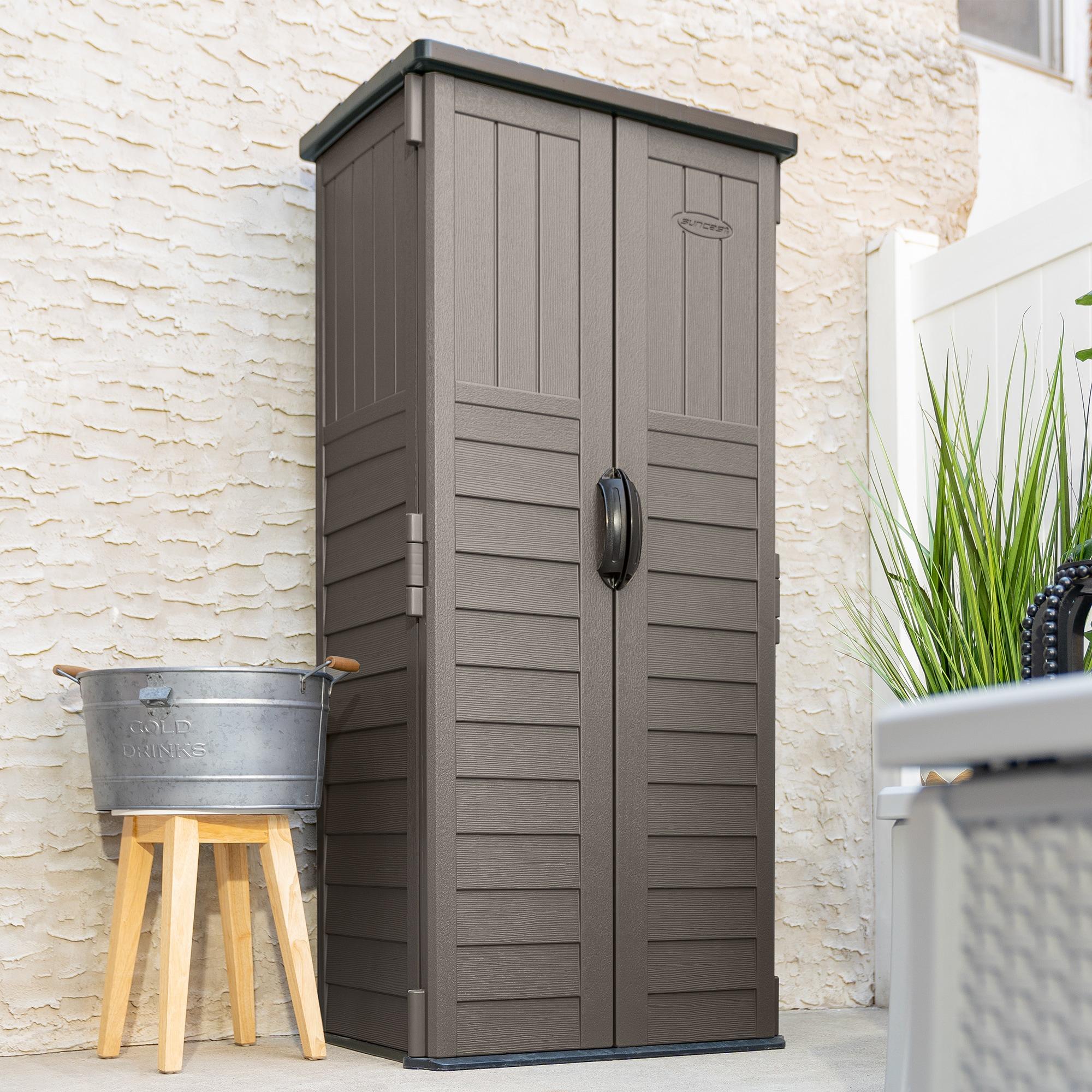 Suncast Suncast Outdoor 32.25 in. W x 24.75 in. D x 72 in. H Resin Vertical Tool Shed