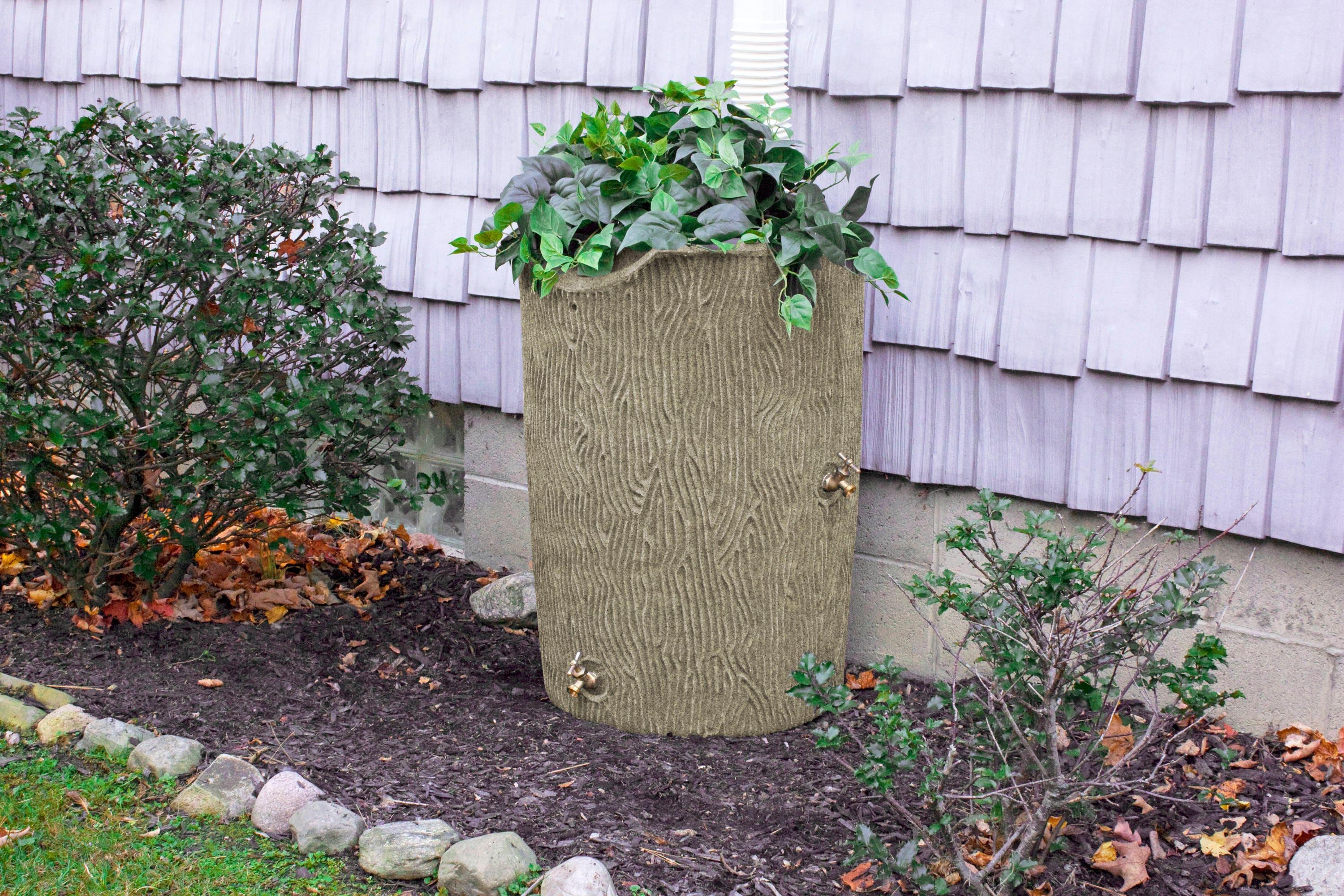 Good Ideas Good Ideas 50 Gallons Plastic Drainable Dual Overflow Planter Rain Barrel