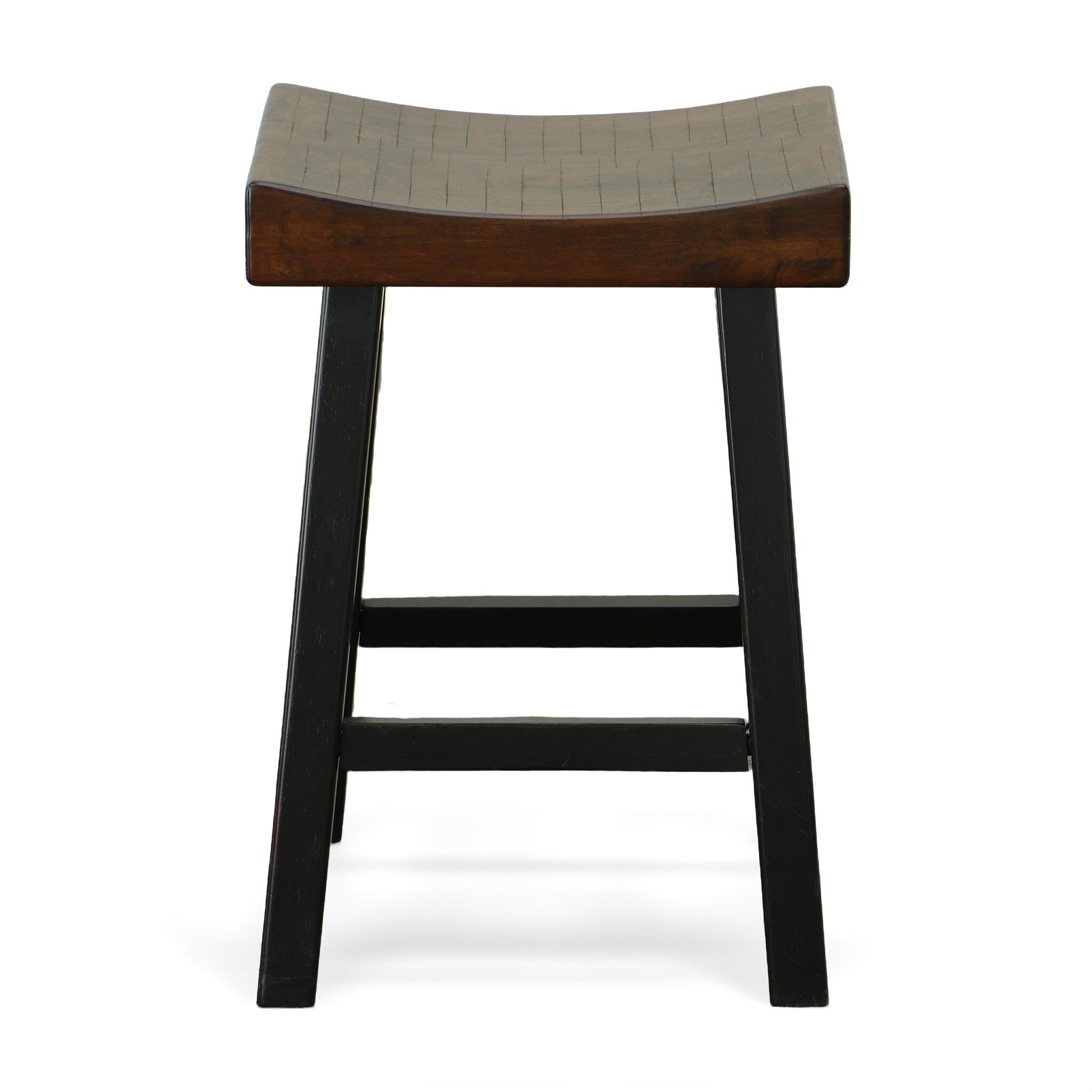 Carolina Living 24" Levi Counter Height Barstool Elm/Black