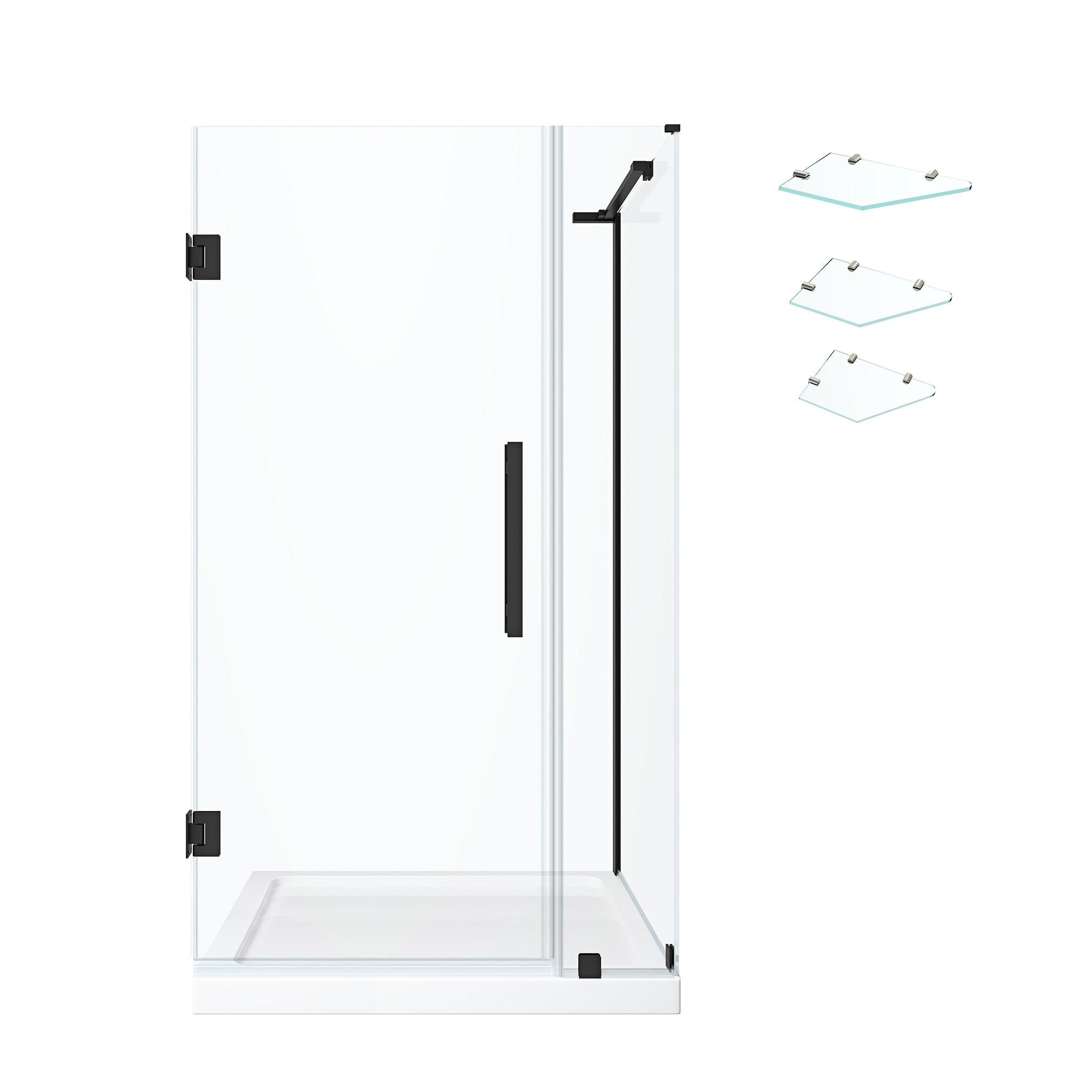 Ove Decors Endless Tampa 47" W x 72" H Alcove Frameless Shower Kit, Door, 2 Panel, Base, Shelves TA1330421