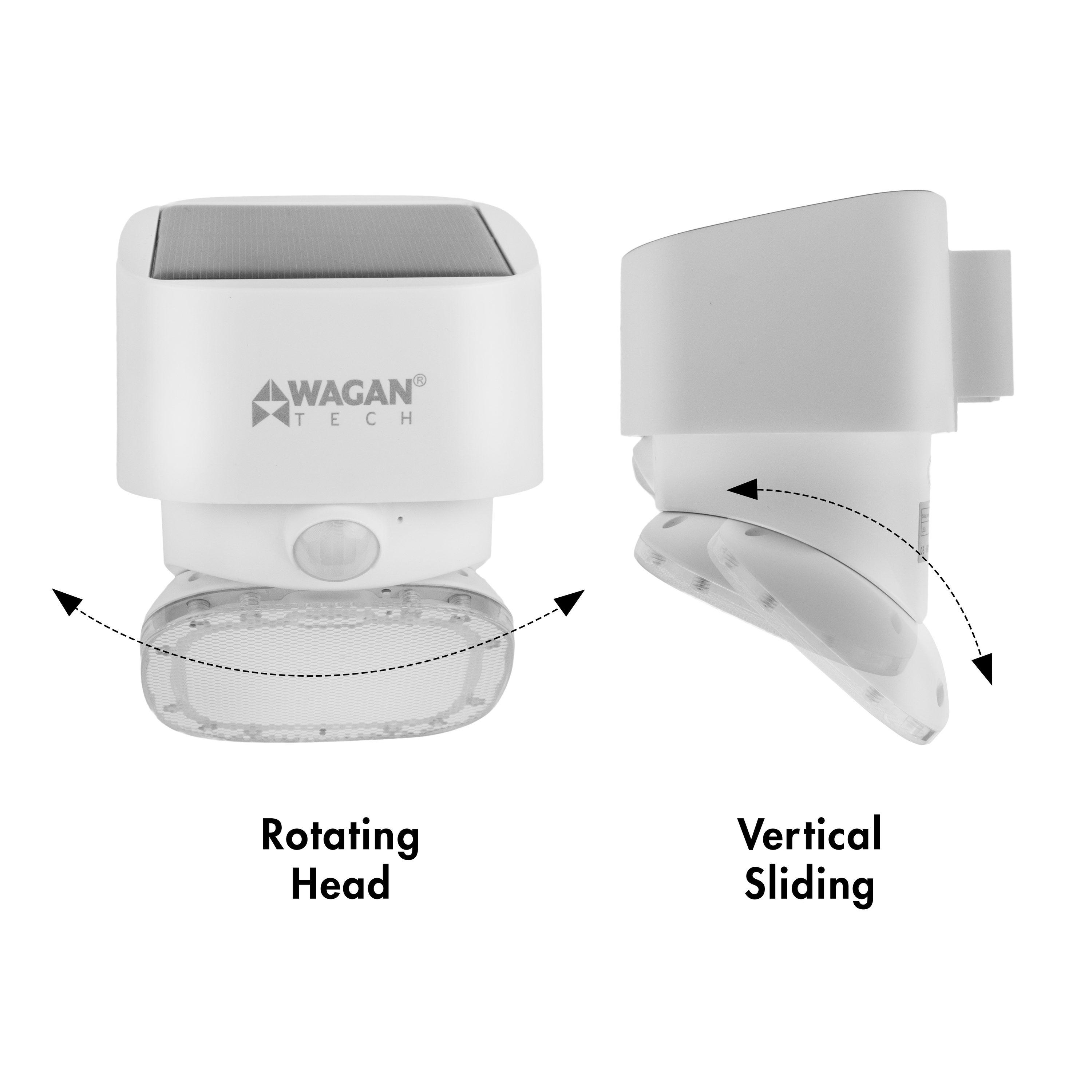 Wagan 1 - Head LED Solar Powered Dusk to Dawn Outdoor Security Wall Pack with Motion Sensor