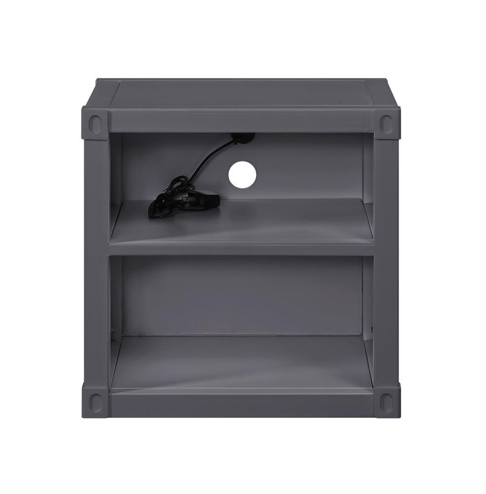 F&L Homes Studio Cargo Metal Nightstand W/USB