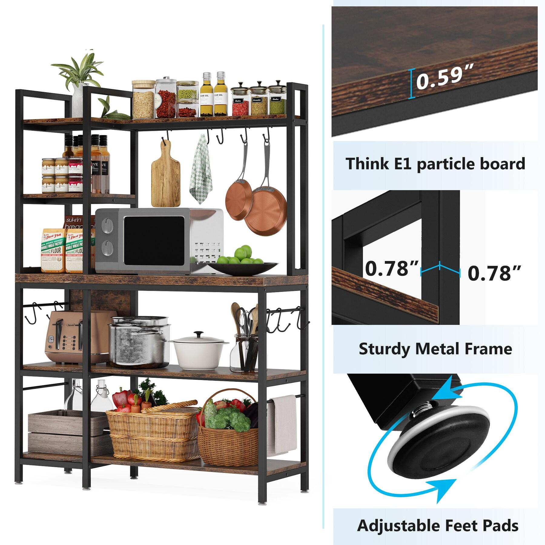5 tier Bathroom Corner Shelf Storage Tower Cabinet Rustic Brown Vintage Brown