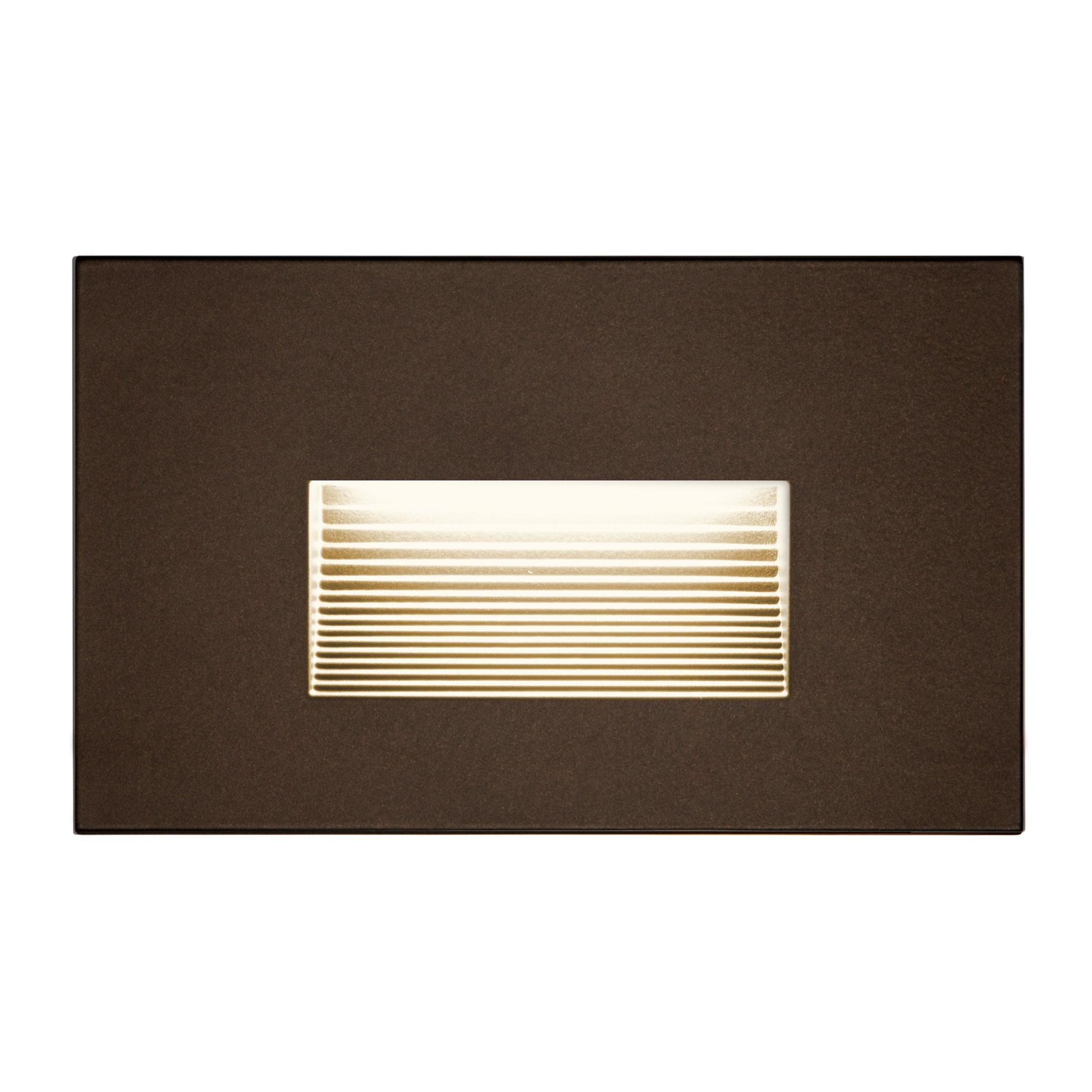 Maxxima Horizontal LED Step Light, Indoor/Outdoor Stair Light, 3 CCT Color Selectable 3000K, 4000K, 5000K, 50 Lumens, Oil Rubbed Bronze, 2-Pack