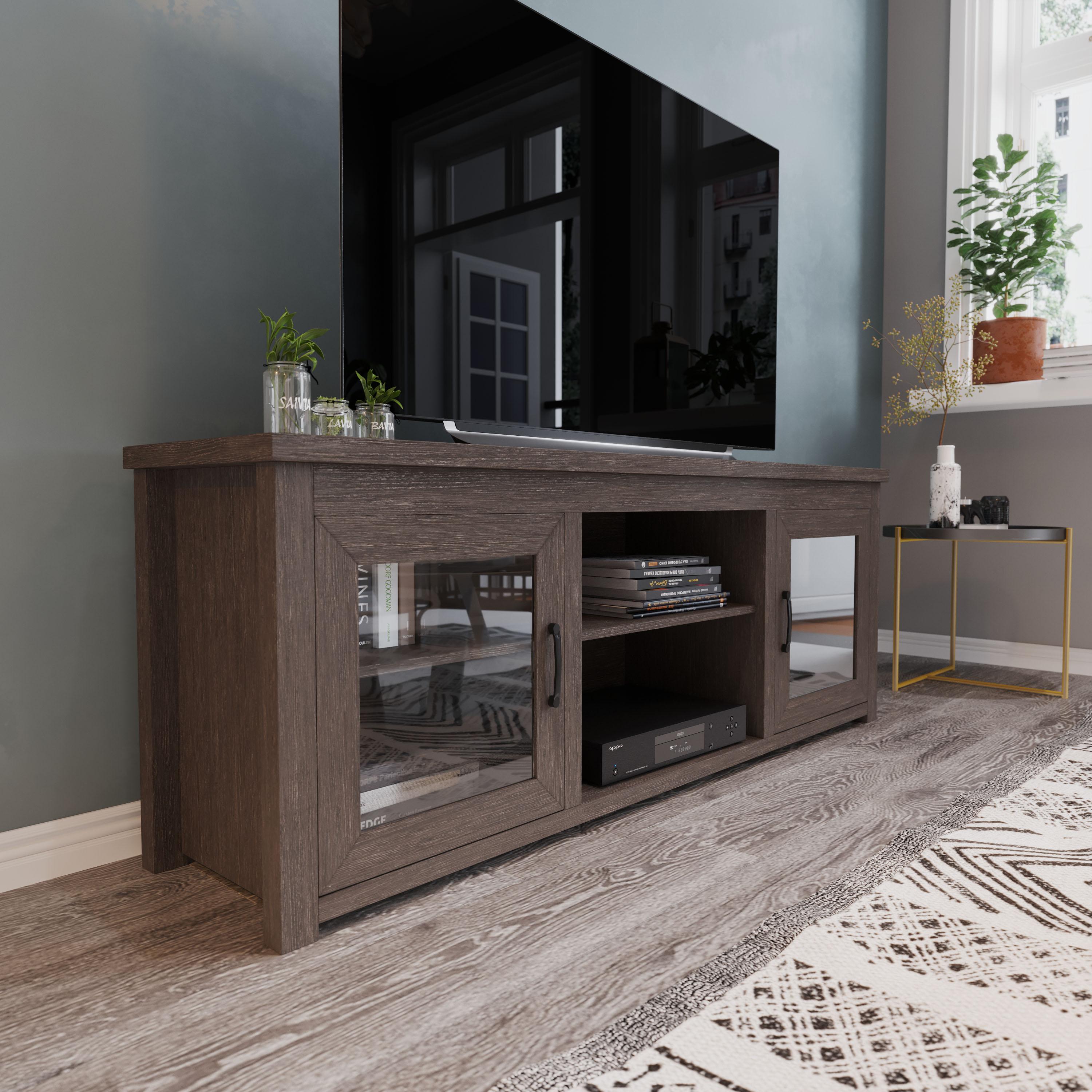 Flash Furniture Hatteras Classic TV Stand for up to 80" TVs with Glass Fronted Doors