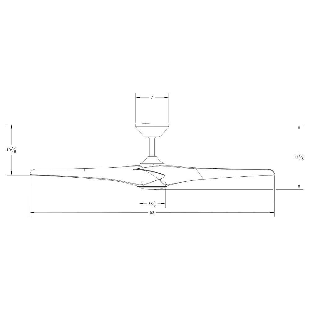 Zephyr 62" Matte Black Dimmable LED Smart Ceiling Fan with Remote Control