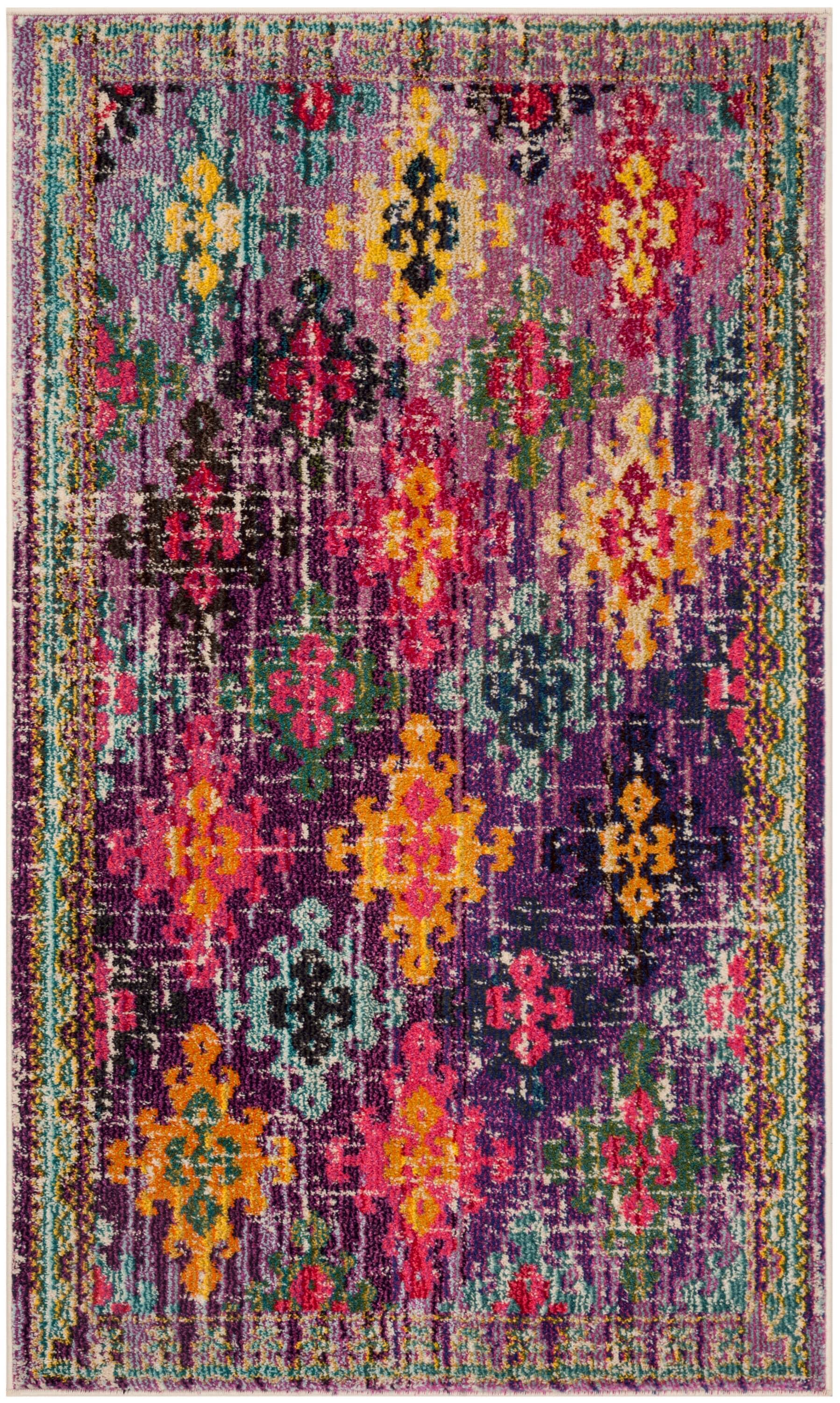 Monaco MNC244 Power Loomed Indoor Accent Rug - Purple/Multi - 3'x5' - Safavieh.