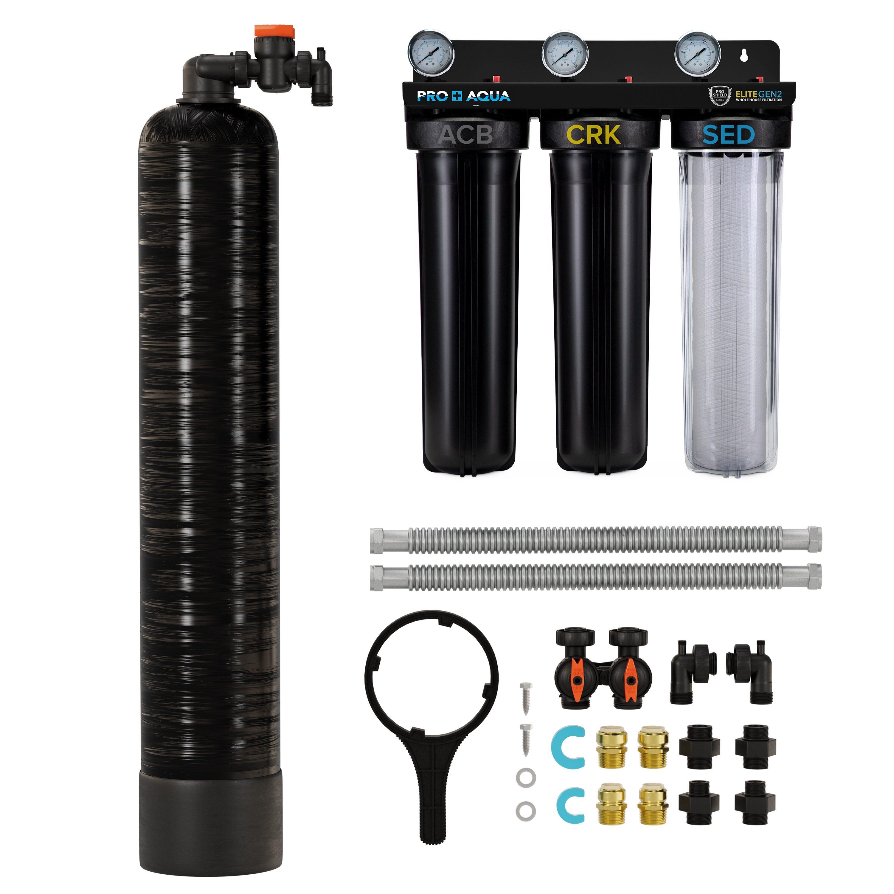 Black Reinforced Fiberglass Whole House Water Filter System