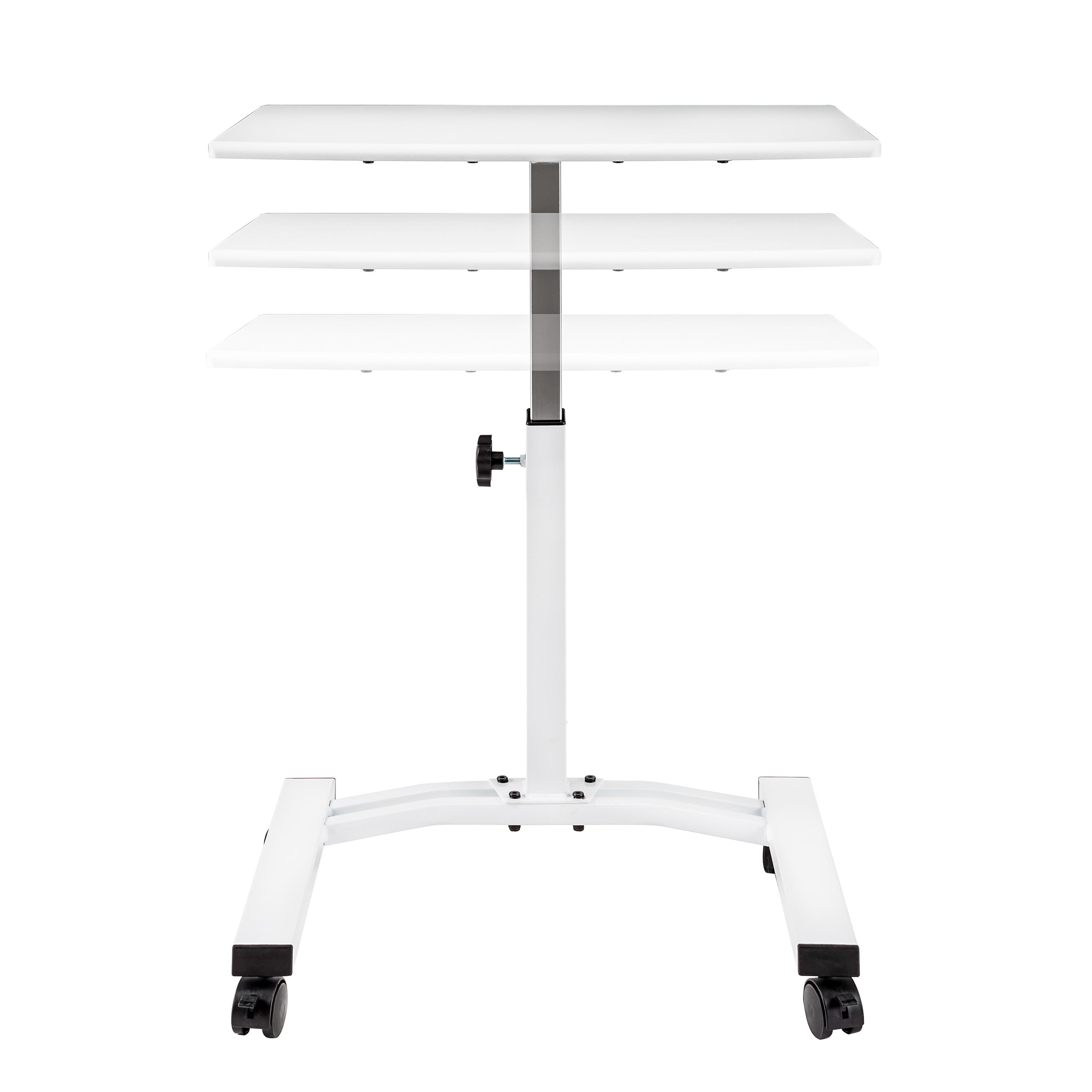 Seville Classics 23.75" Height Adjustable Mobile Laptop Desk, White