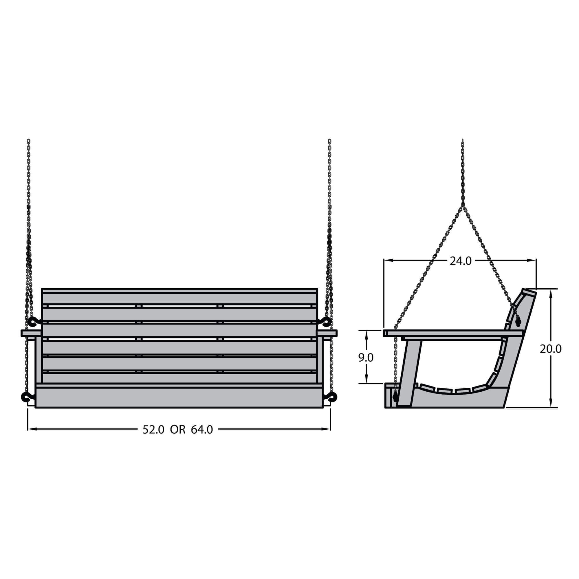 Weatherly 4ft Coastal Teak Recycled Plastic Porch Swing