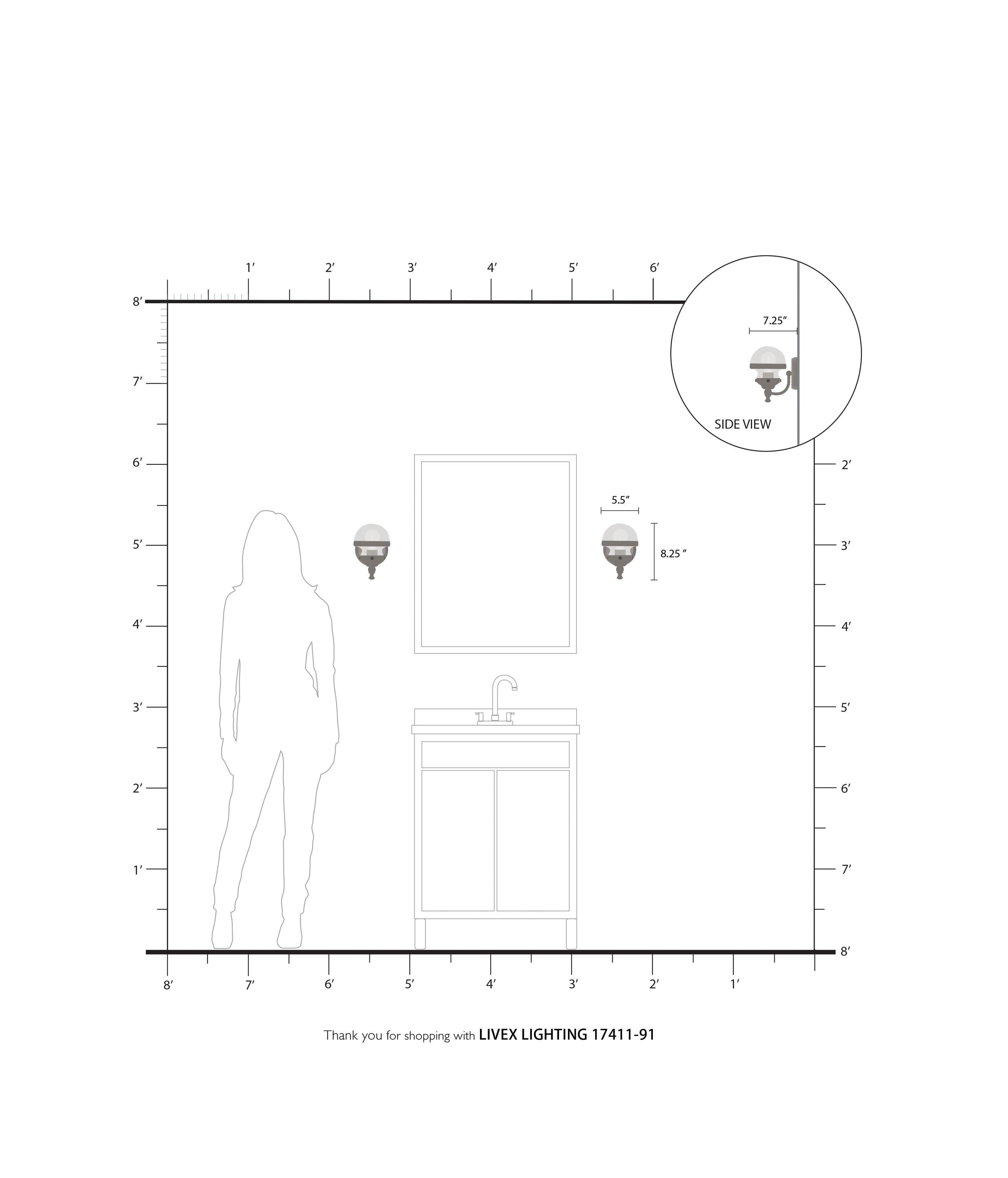 Livex Lighting Oldwick 1 - Light Vanity in  Brushed Nickel