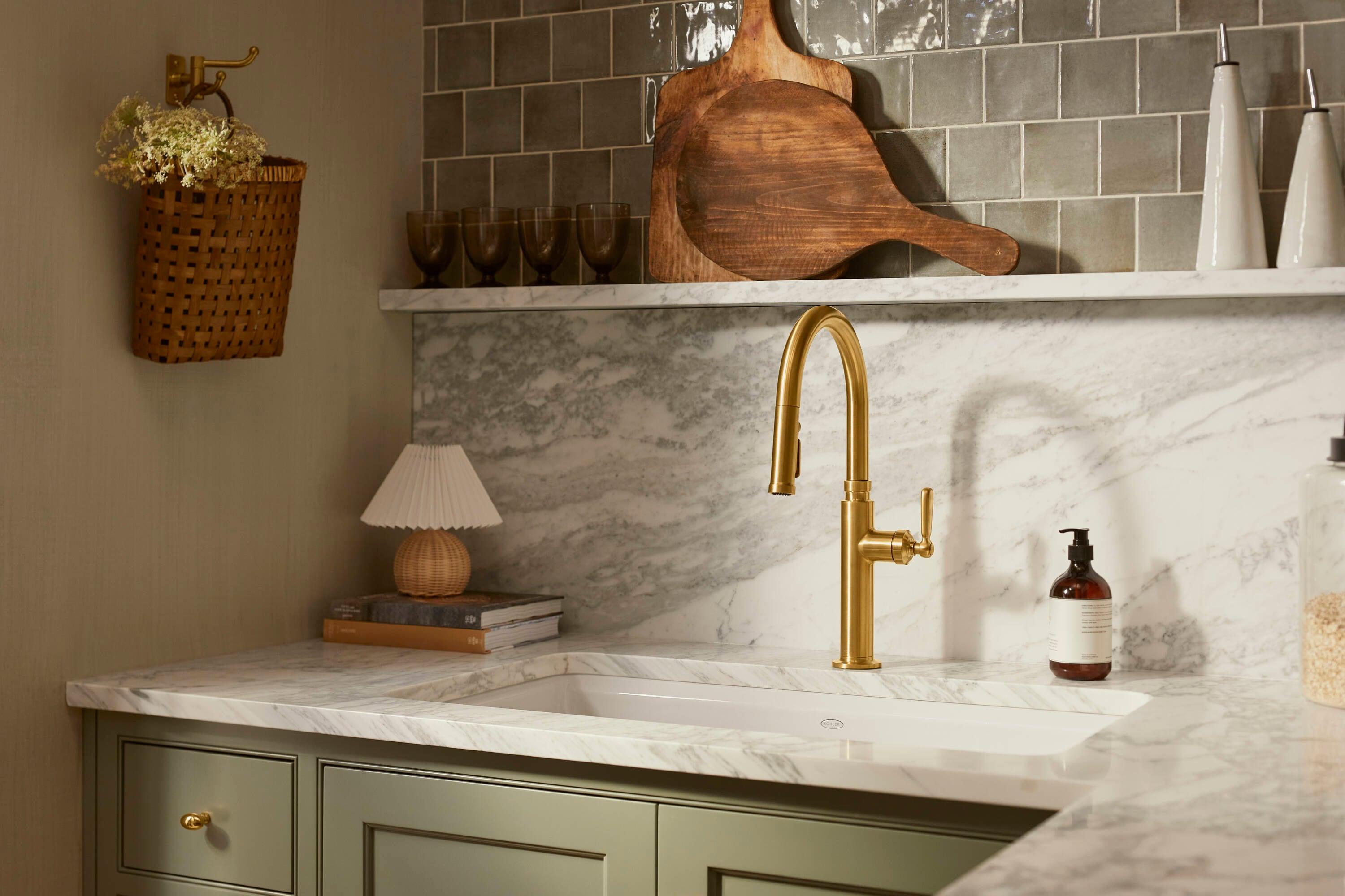 Edalyn by Studio McGee Pull-Down Kitchen Sink Faucet with Three-Function Sprayhead