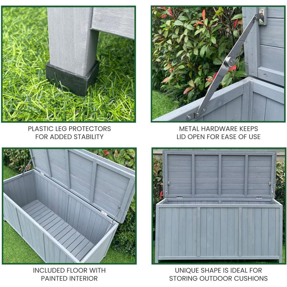 Hanover Hanover 50'' W 60 Gallons Water Resistant Solid + Manufactured Wood Fir Deck Box in Gray