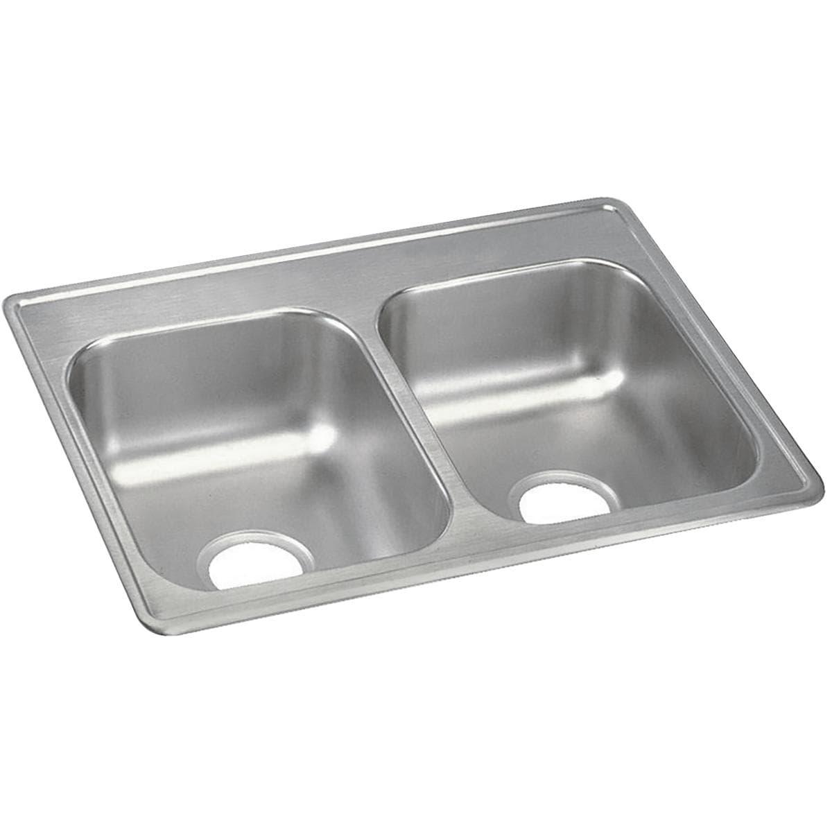 Elite Satin Stainless Steel Double Bowl Drop-In Kitchen Sink