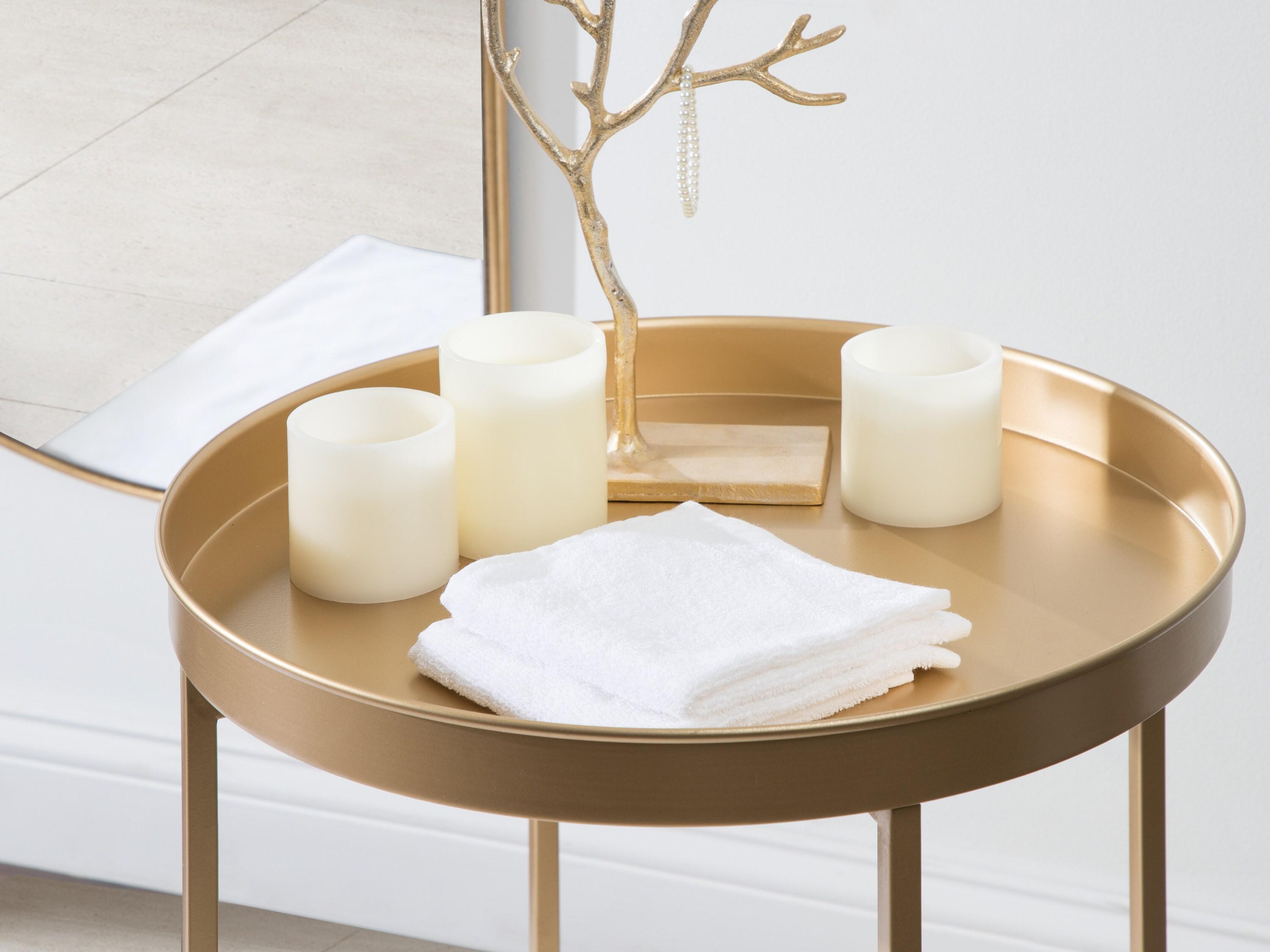 Kate and Laurel Celia Round Metal Side Table, 18.25x18.25x22, Gold