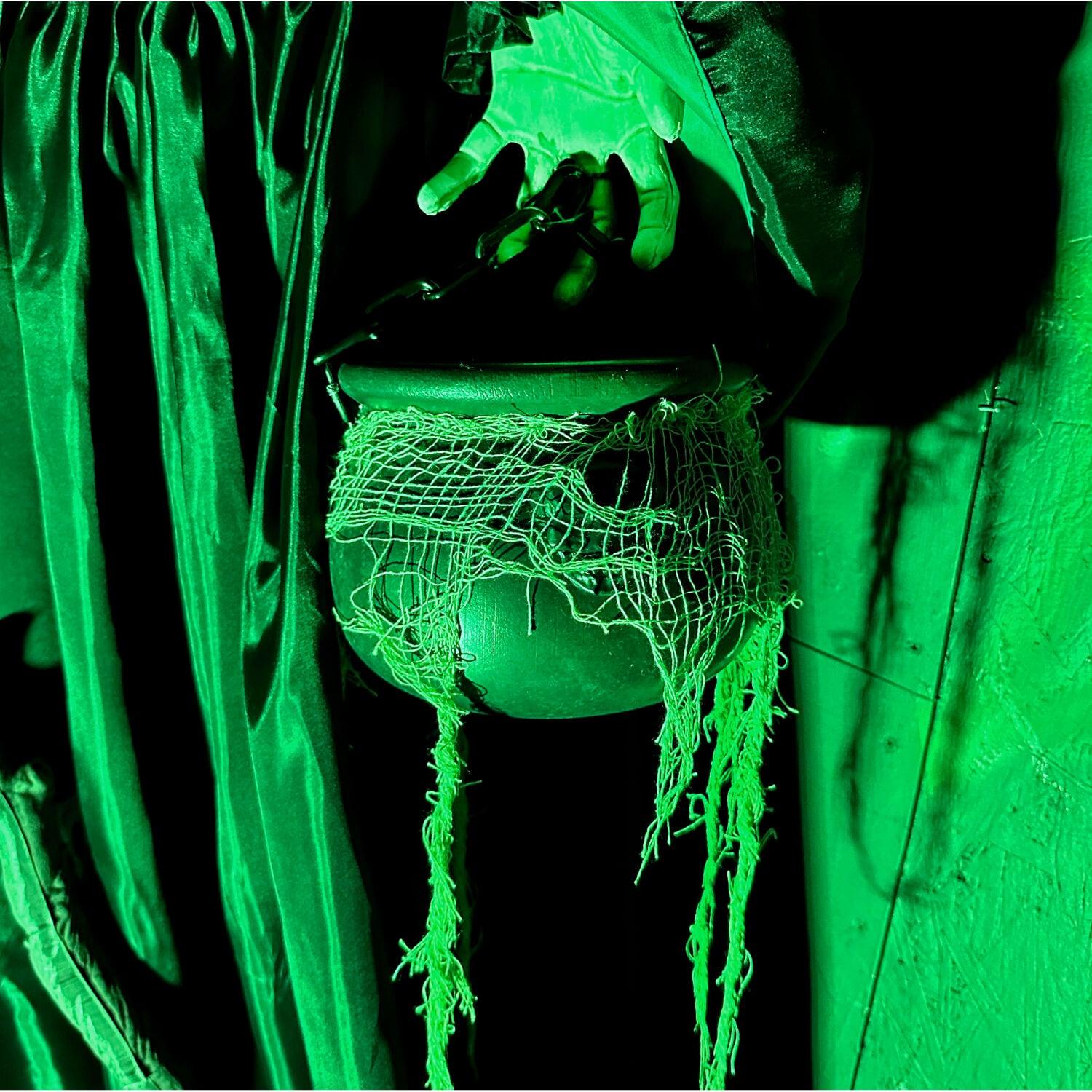 Haunted Hill Farm Lifesize Witch Prop with Lights and Sound, Indoor/Covered Outdoor Halloween Decoration