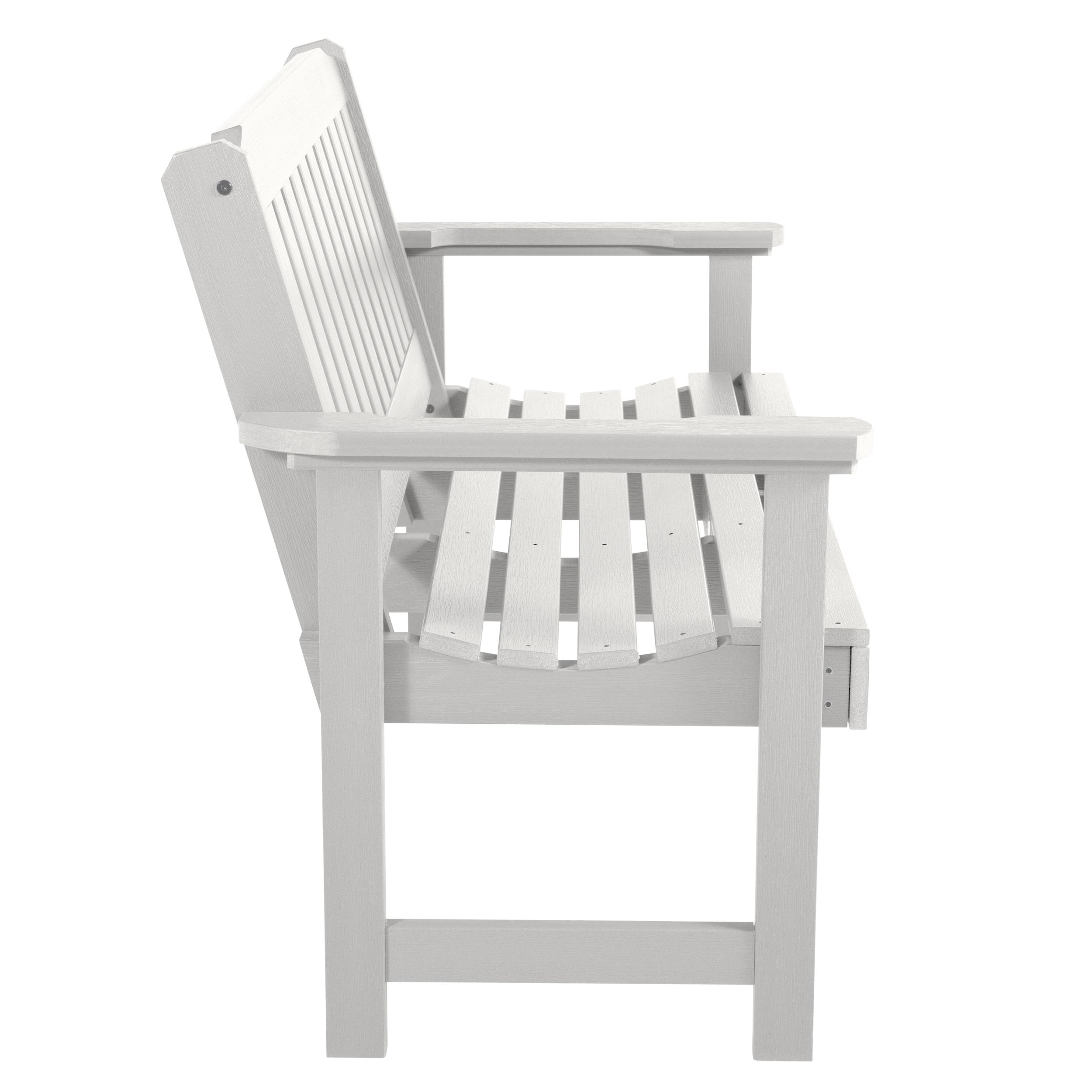 4' Lehigh Garden Bench White - highwood: Durable Poly Lumber, Fade-Resistant, 500lb Capacity