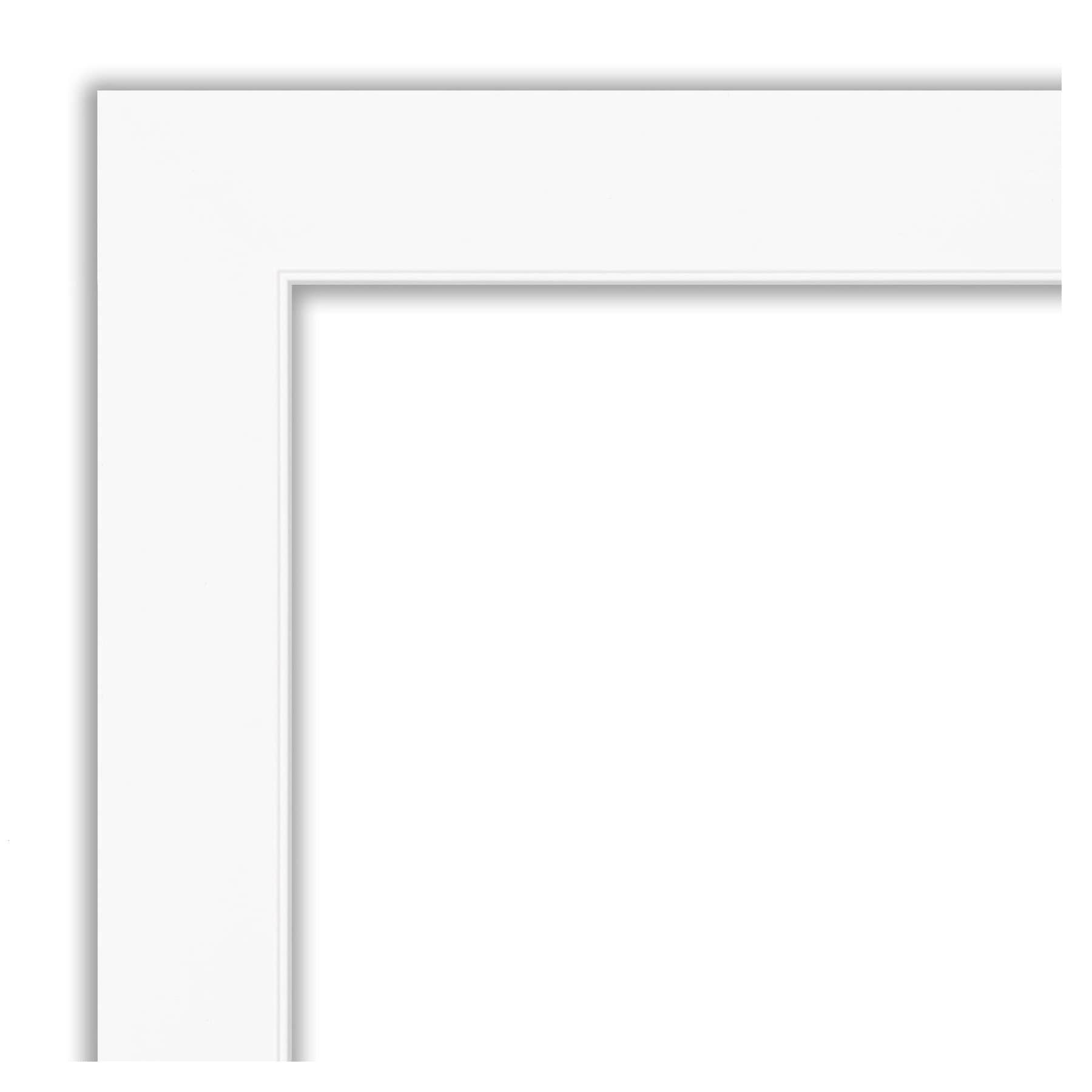 Amanti Art Beveled Bathroom Wall Mirror - Cabinet White Frame Outer Size: 21 x 25 in