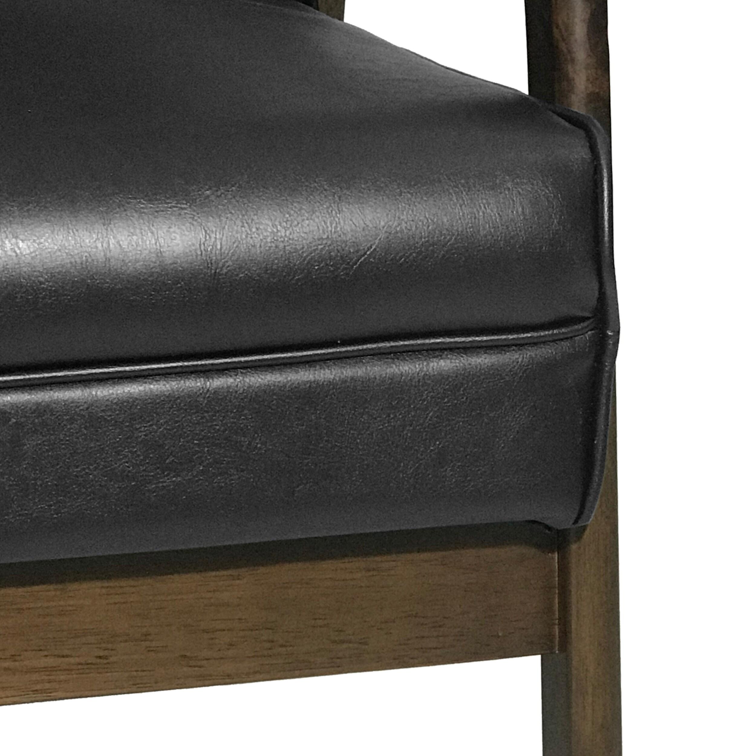 Katharine Mid-Century Modern Accent Chair, Matte Black and Walnut