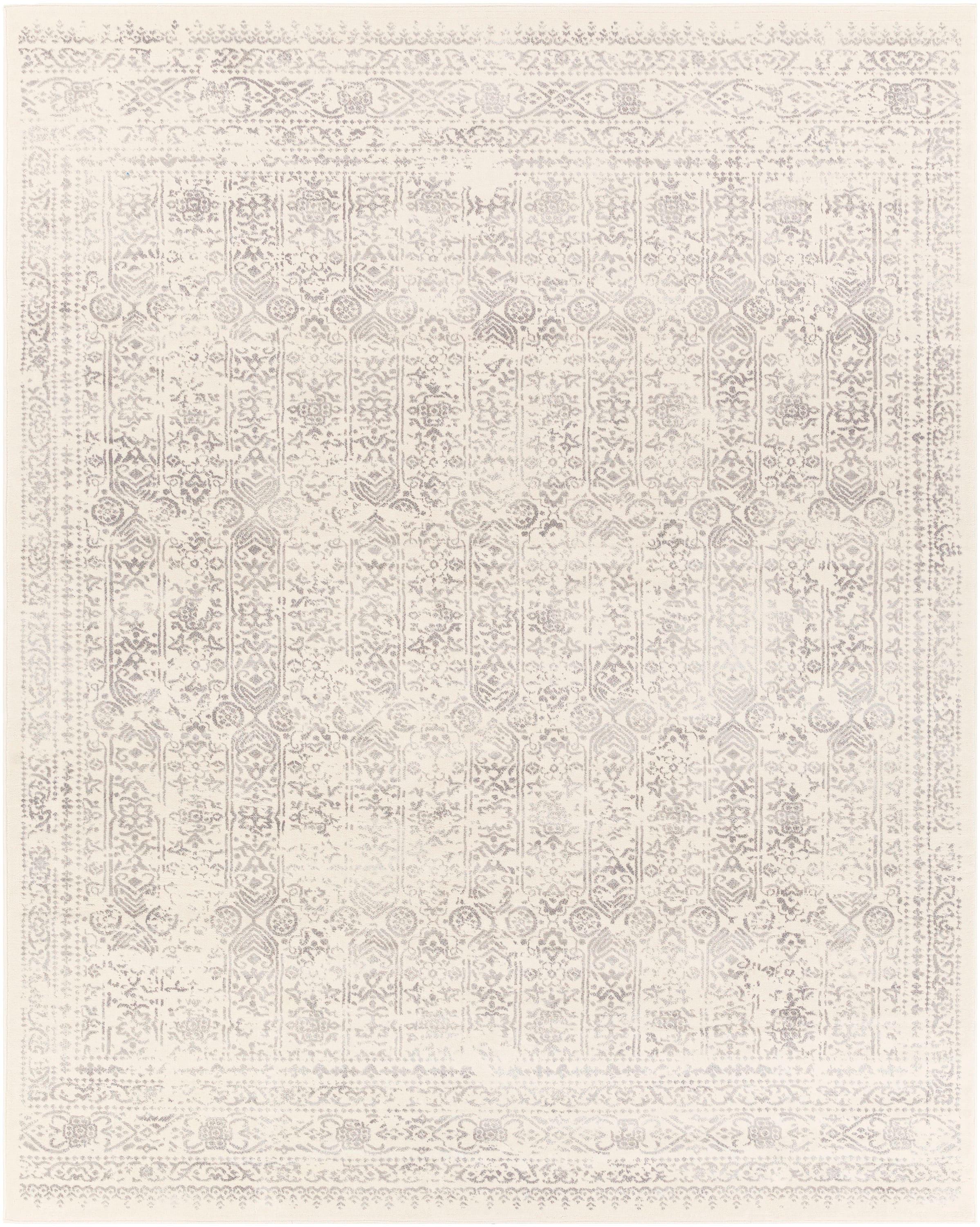 Livabliss Roma 8 x 10 (ft) Synthetic Gray Rectangular Indoor Distressed/Overdyed Vintage Area rug