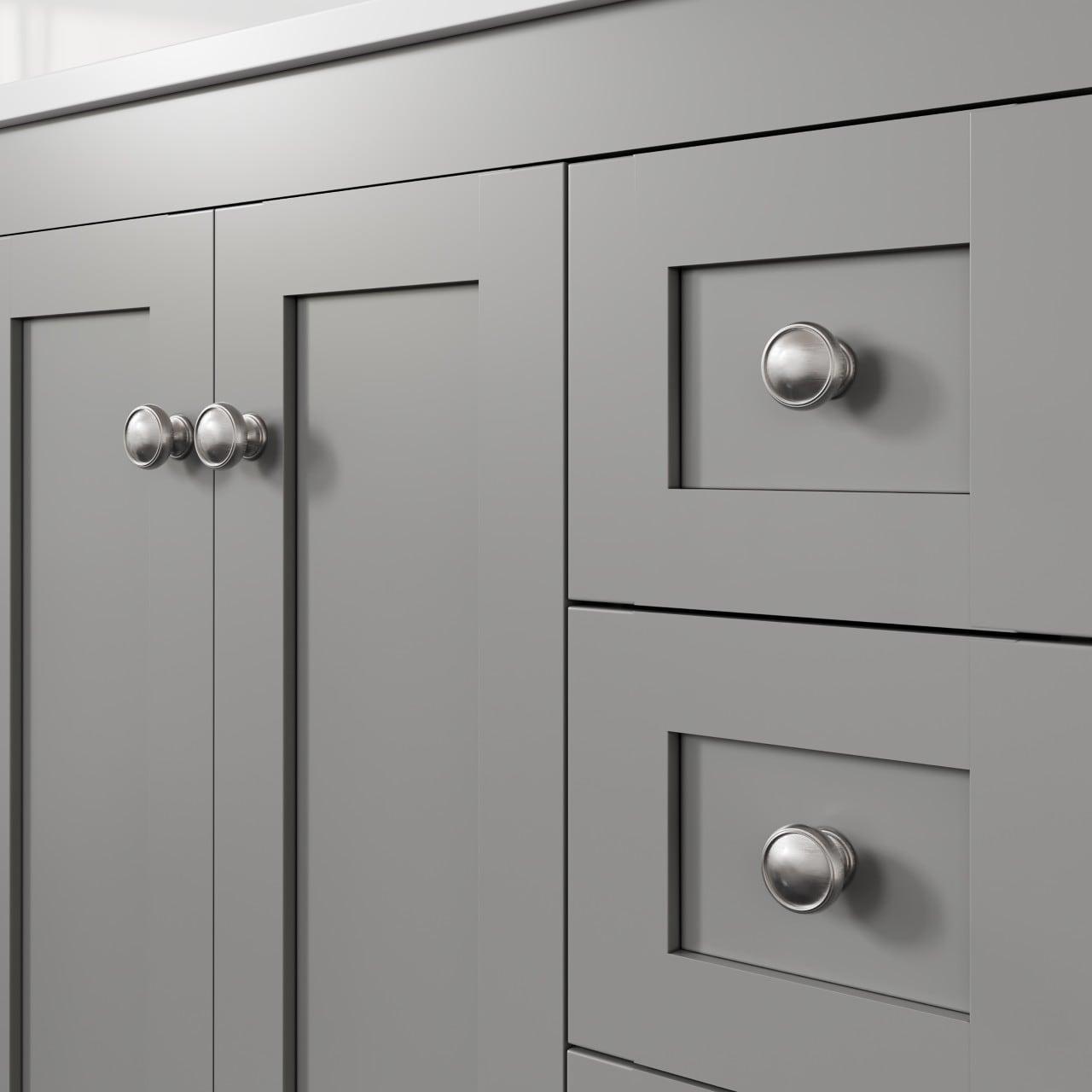 Eviva Acclaim 24" Gray Transitional Bathroom Vanity w/ White Quartz Top