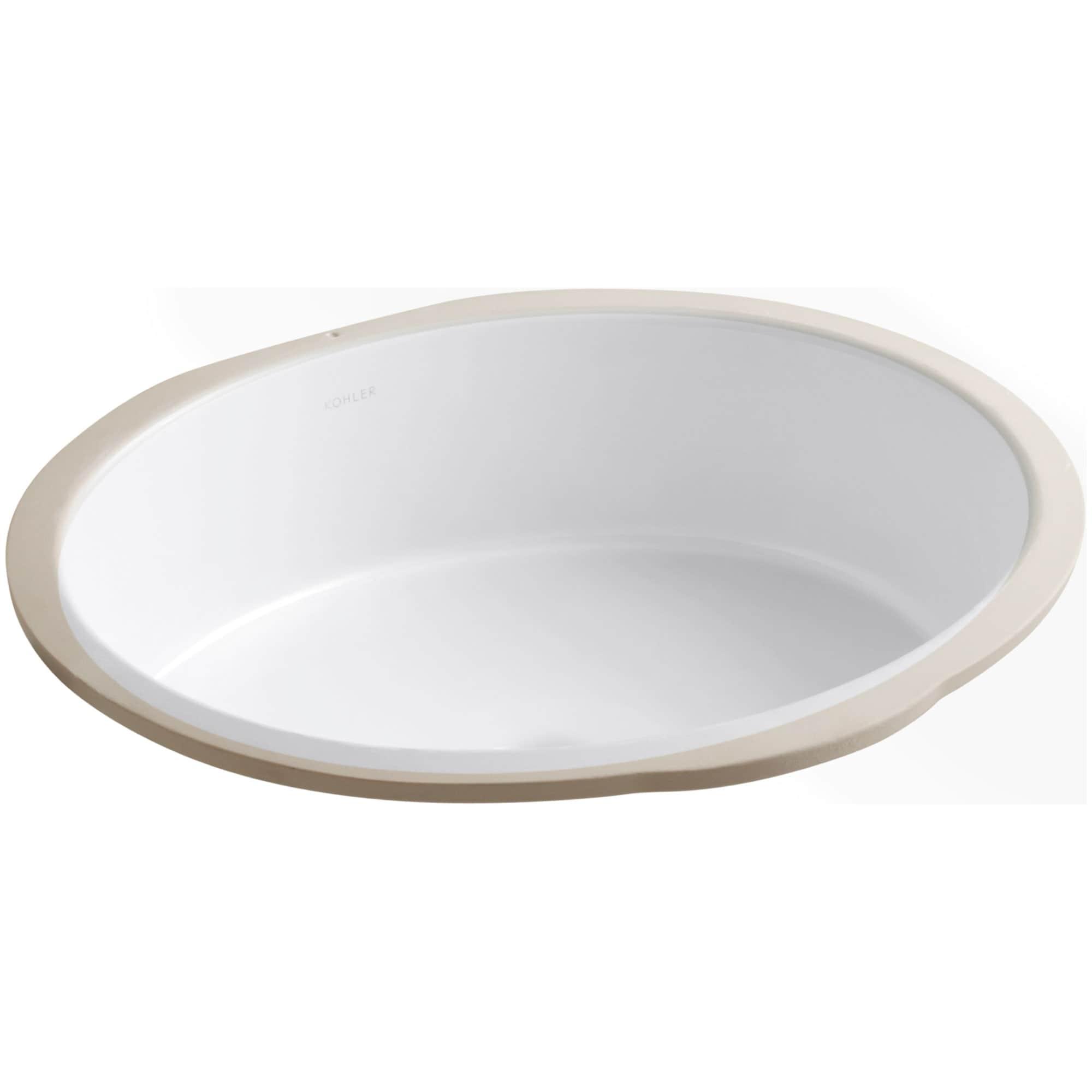 Verticyl Ceramic Oval Undermount Bathroom Sink with Overflow