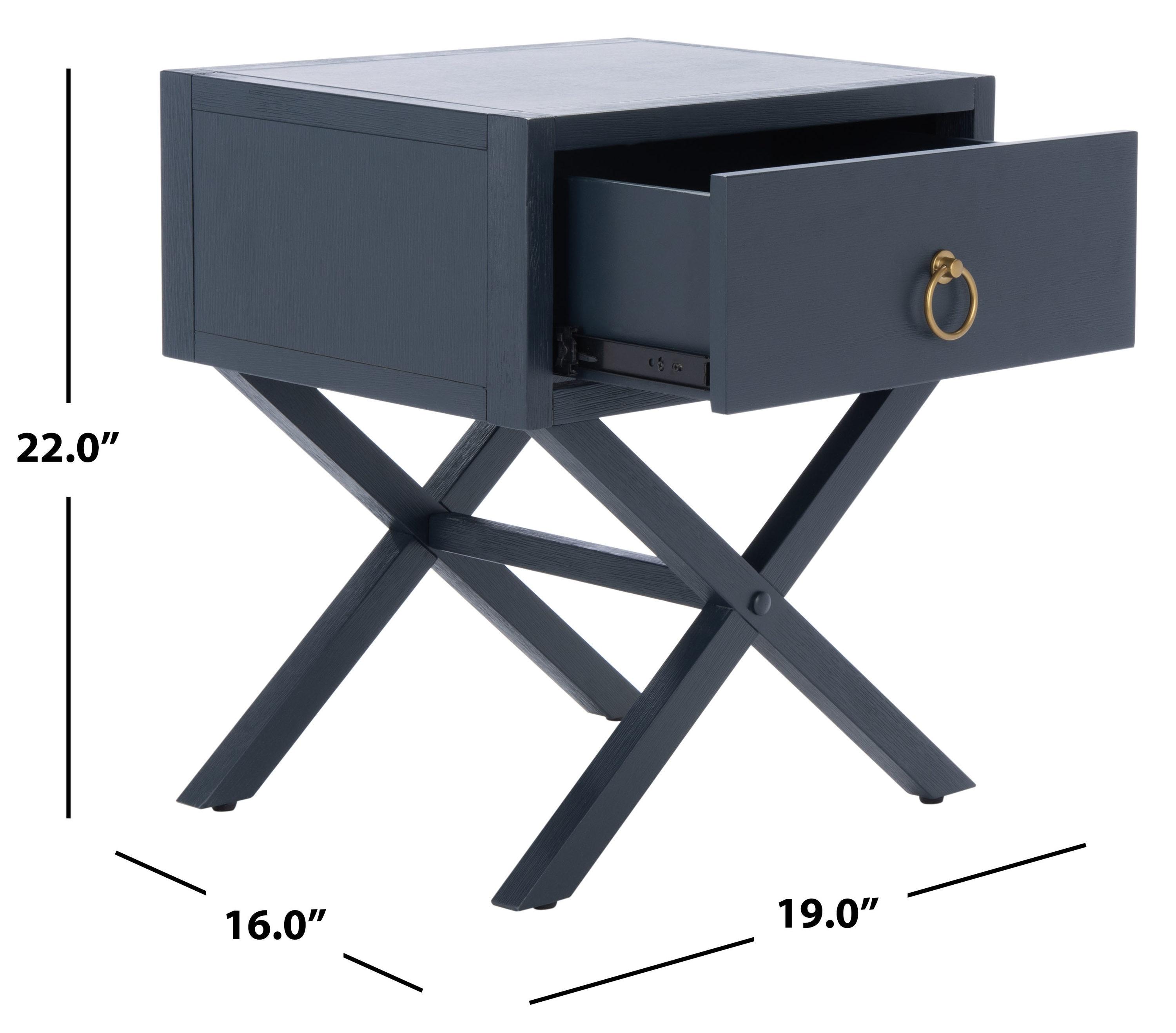 Odilia 1 Drawer Nightstand - Navy - Safavieh.