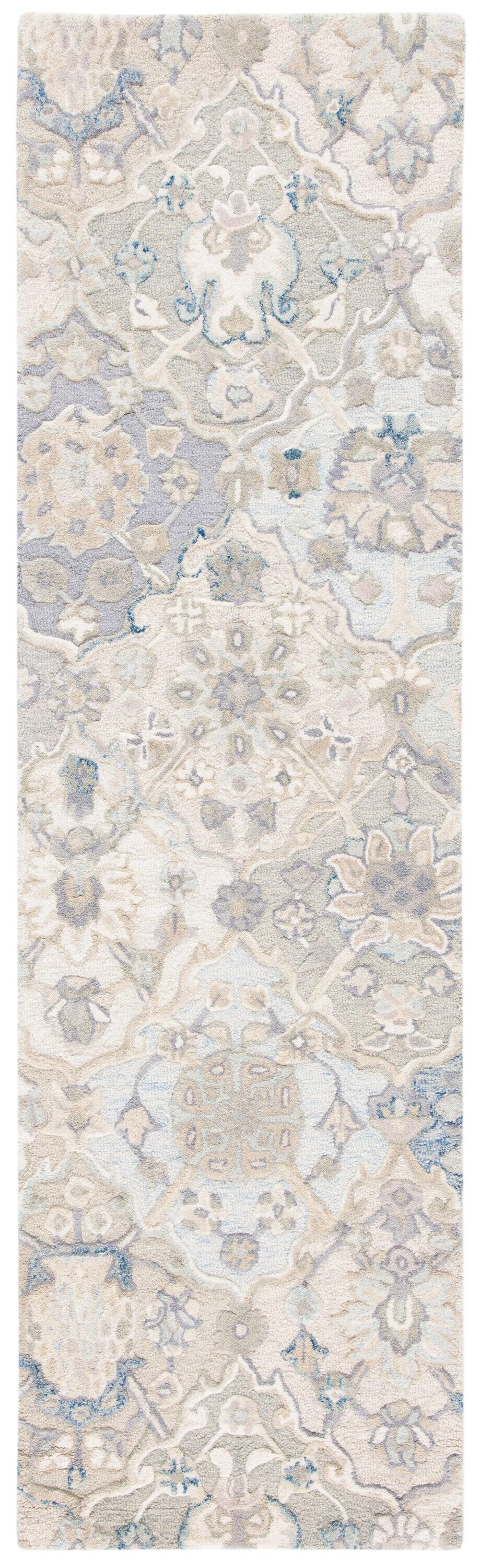 Glamour GLM622 Hand Tufted Runner Rug - Grey/Blue - 2'3"x8' - Safavieh.