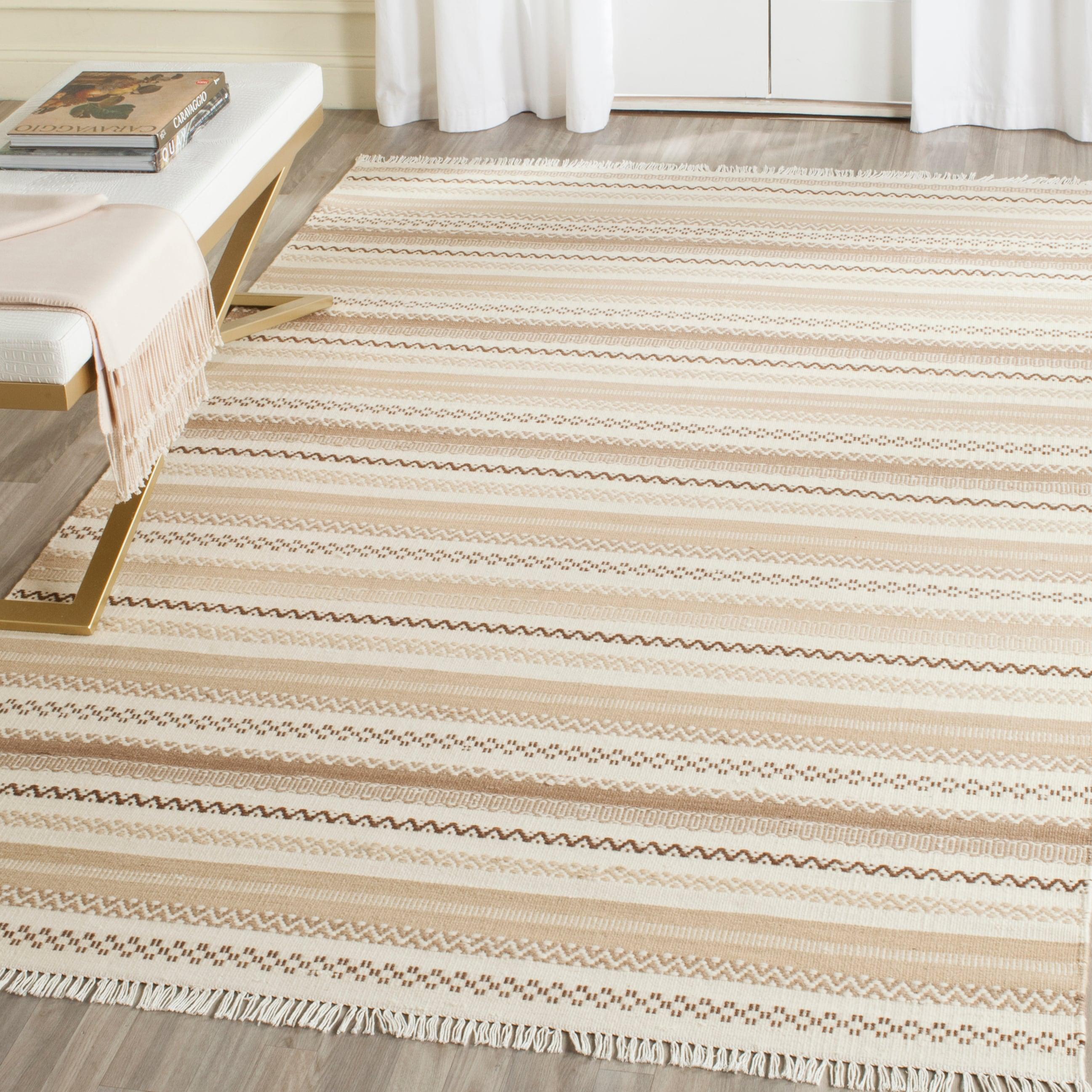 Kilim KLM101 Hand Woven Area Rug - Beige - 4'x6' - Safavieh.
